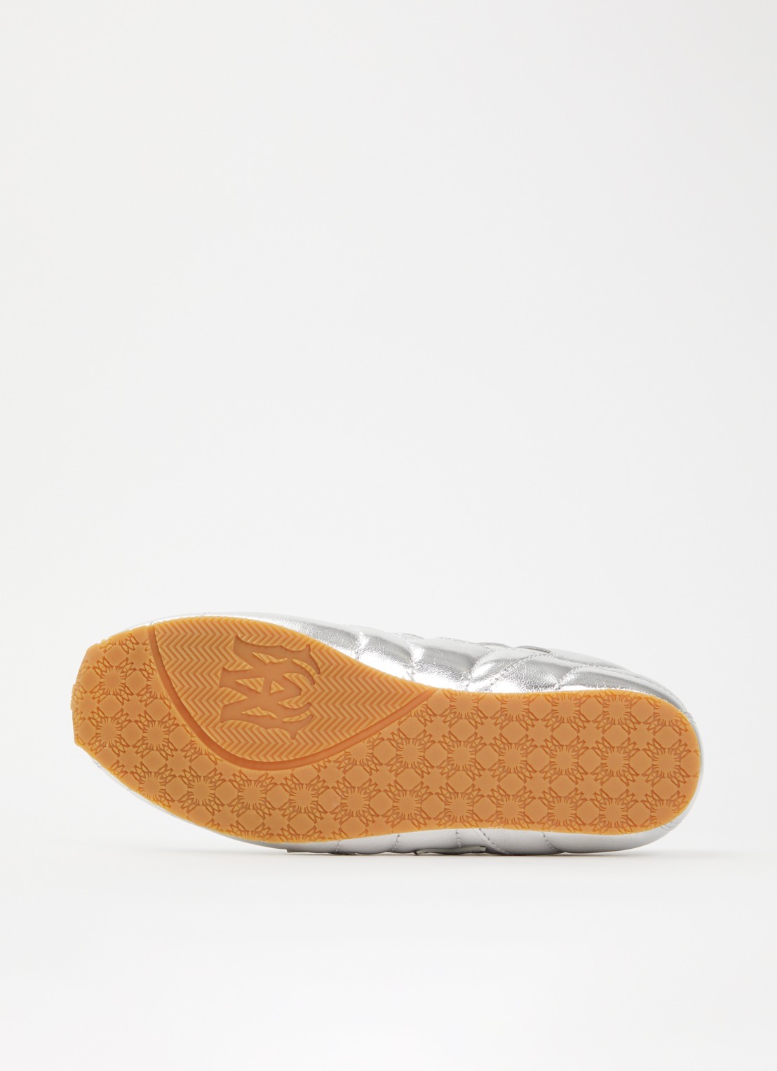 AMIRI Pacific Football Slim sneaker van leer met metallic finish - detail 4 zilver