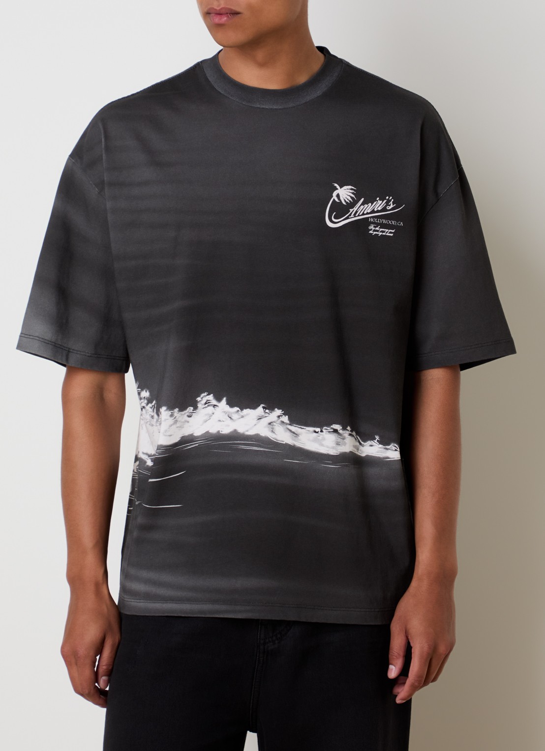AMIRI Palm T-shirt met logo en print - detail 3 antraciet