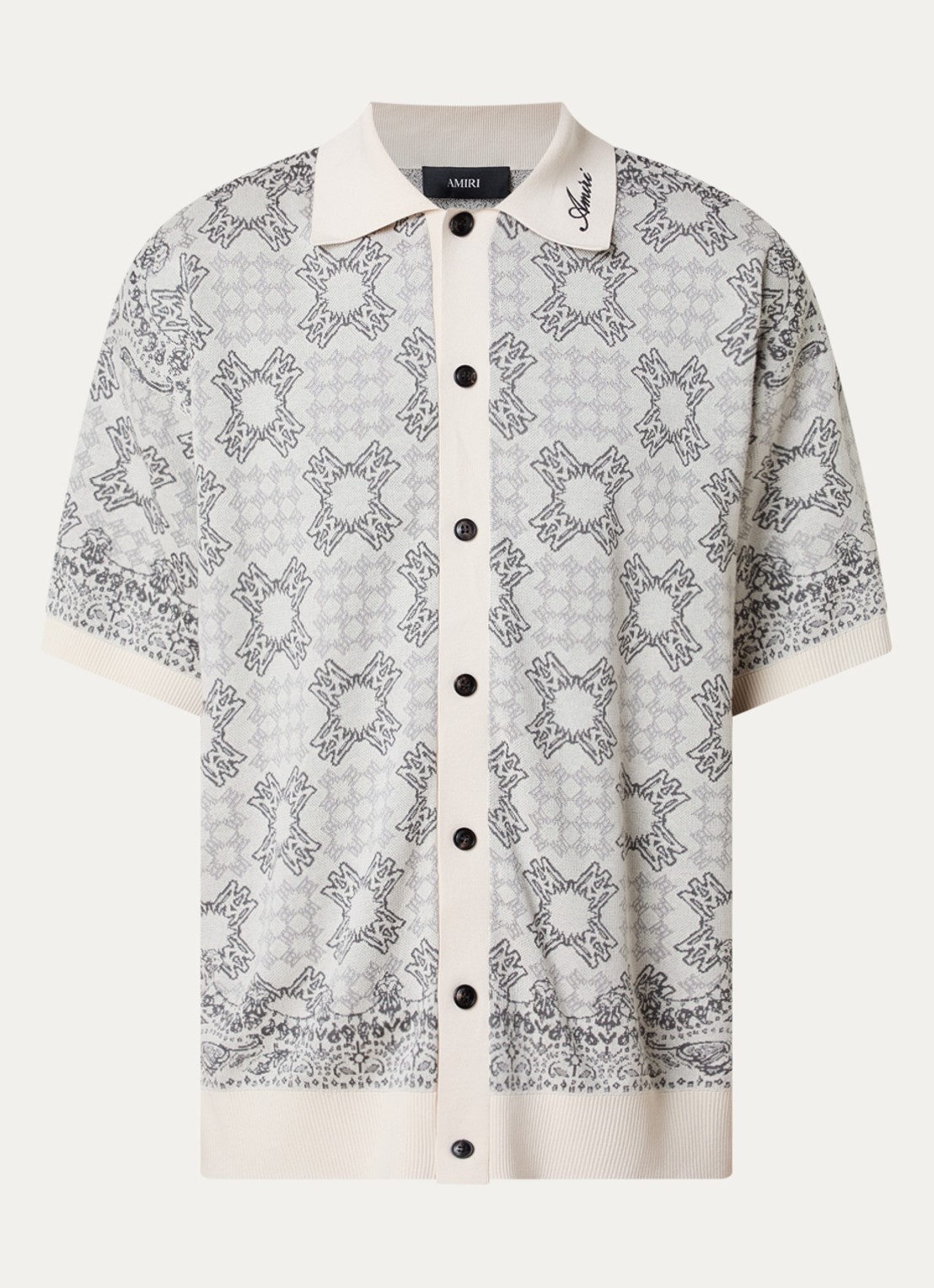 AMIRI Regular fit overhemd met print - voorkant donkerbeige