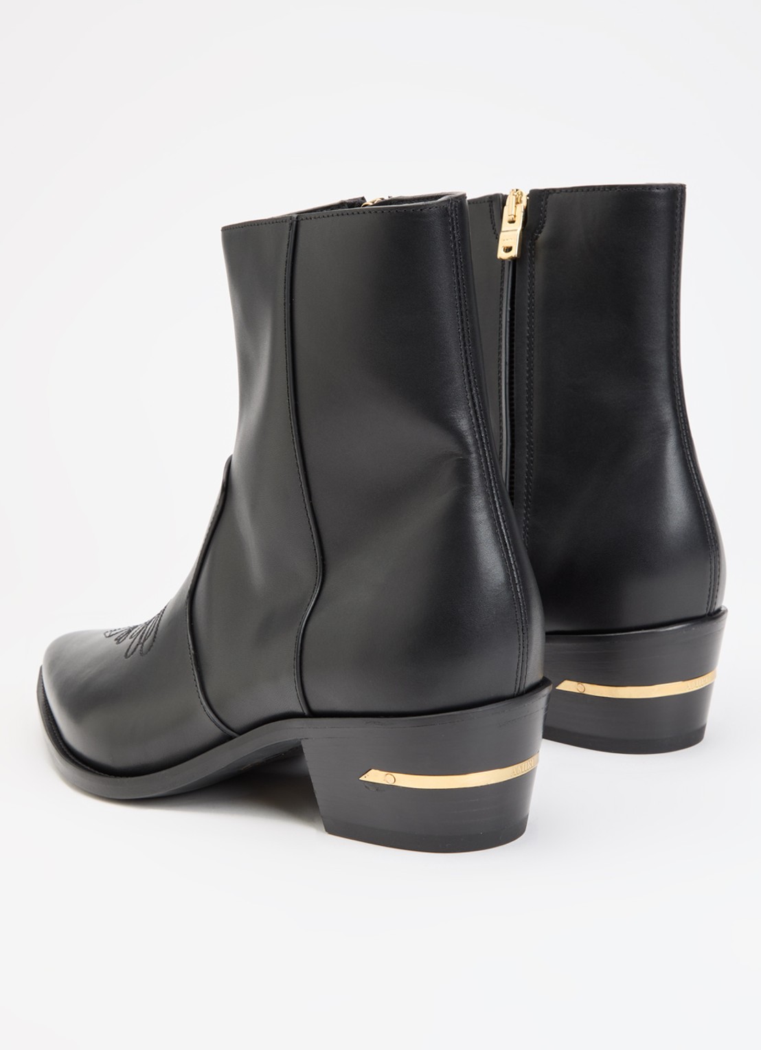 AMIRI Ryder cowboylaars van leer met metallic detail - achterkant 4 zwart