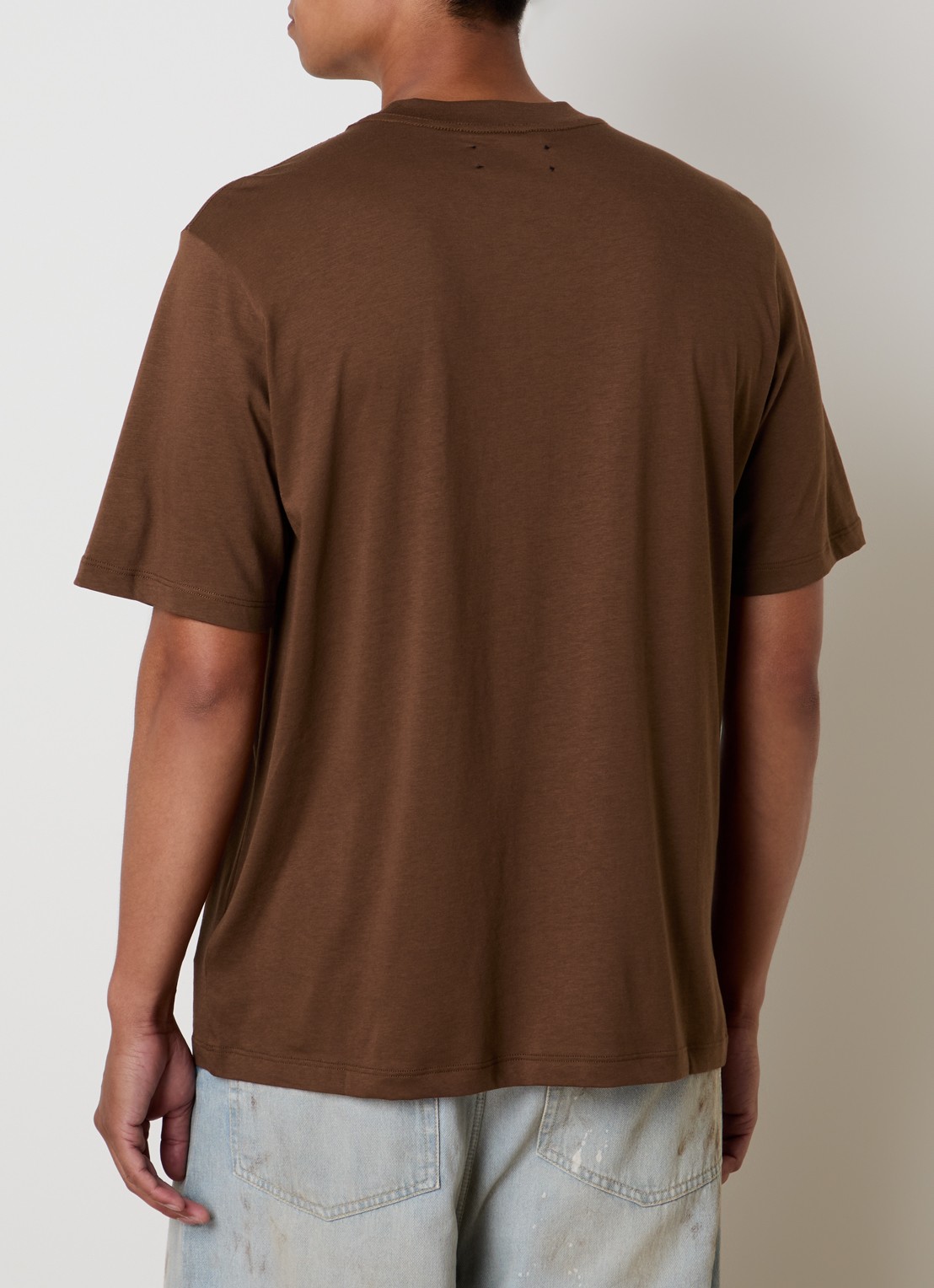 AMIRI Script T-shirt met logo - achterkant 3 cognac