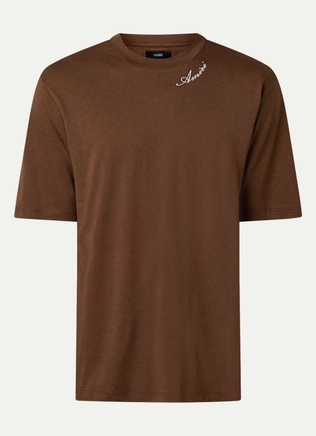 AMIRI Script T-shirt met logo - voorkant 4 cognac