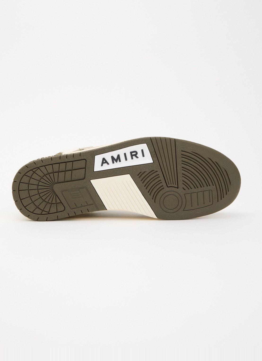 AMIRI Skel Top Low sneaker van suède met leren details - detail 5 bronsgroen