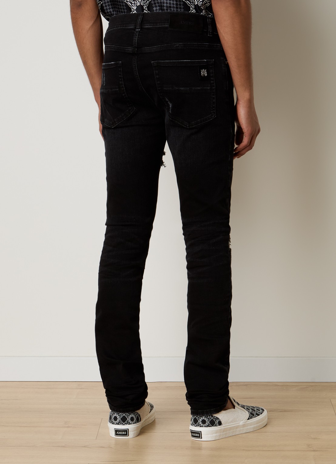 AMIRI Skinny jeans met studs - achterkant 3 zwart