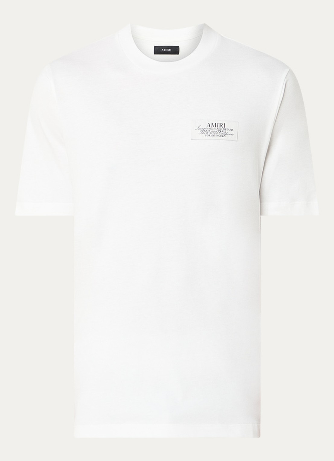 AMIRI Spirit T-shirt met logo- en backprint - voorkant 2 gebroken wit