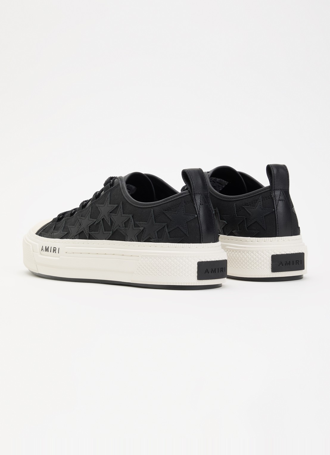 AMIRI Stars Court Low sneaker van canvas met details van leer - achterkant 6 zwart
