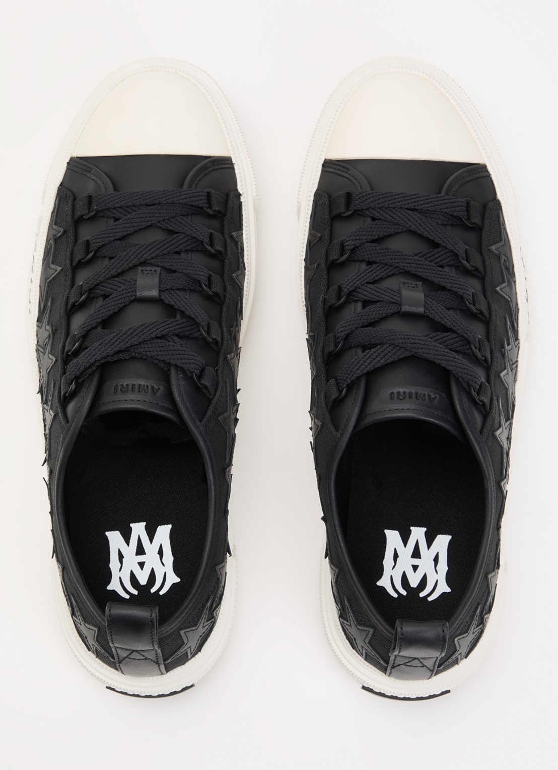 AMIRI Stars Court Low sneaker van canvas met details van leer - detail 3 zwart