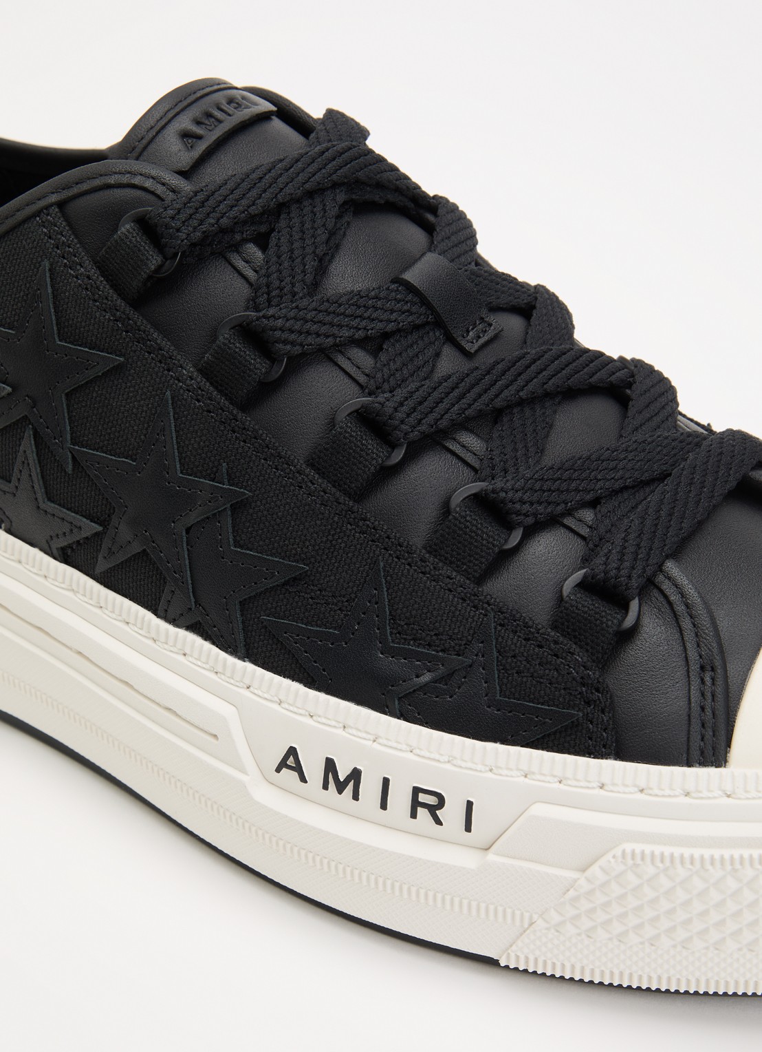 AMIRI Stars Court Low sneaker van canvas met details van leer - detail 5 zwart