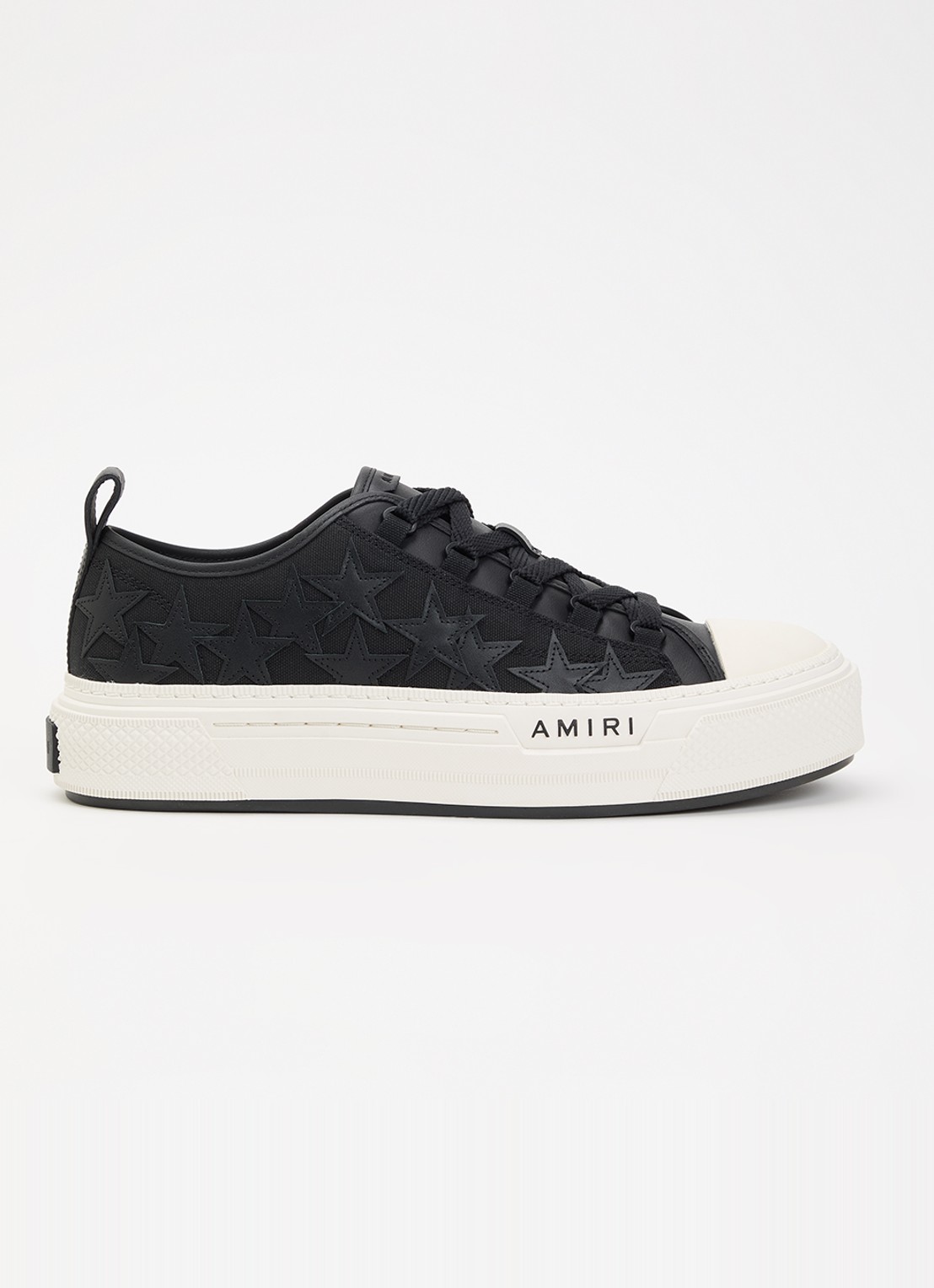 AMIRI Stars Court Low sneaker van canvas met details van leer - voorkant zwart