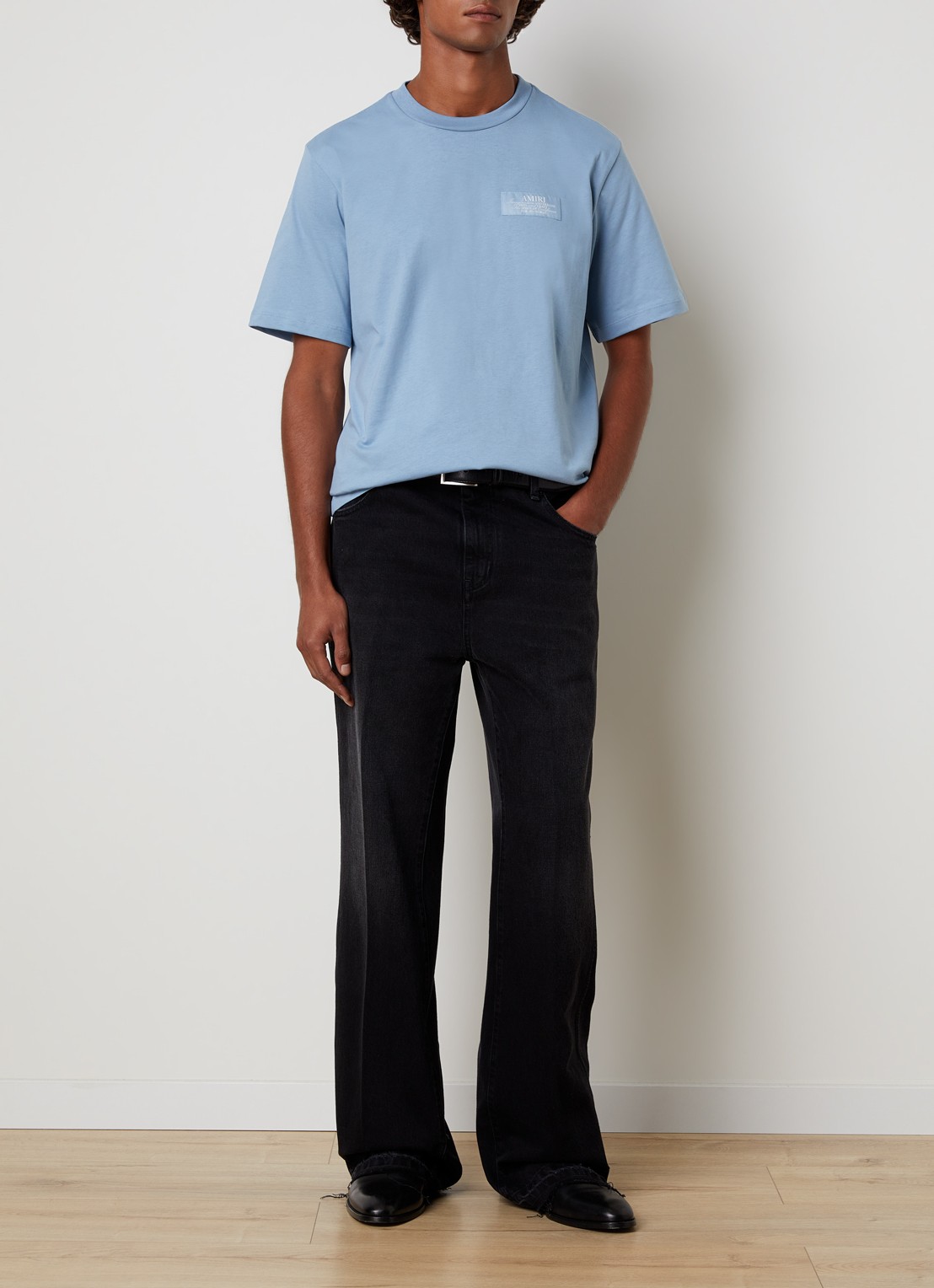 AMIRI Straight leg jeans met verwassen afwerking - voorkant 6 zwart