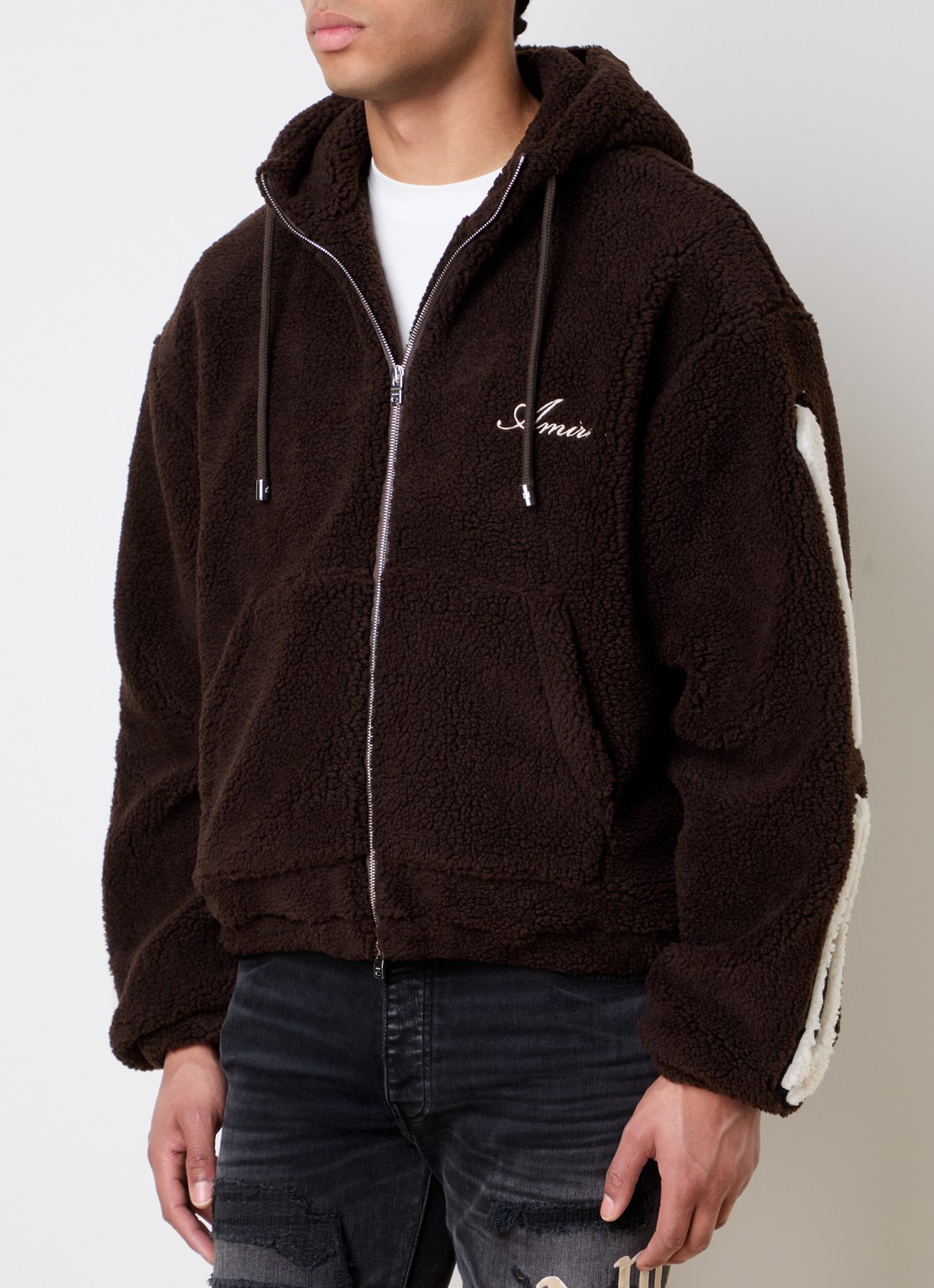 AMIRI Sweatvest met logo en steekzakken - detail 2 donkerbruin