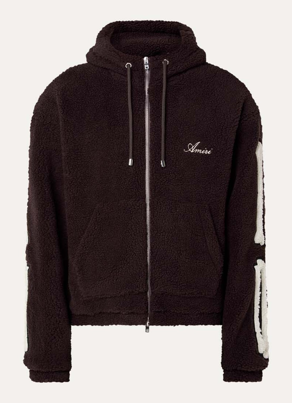 AMIRI Sweatvest met logo en steekzakken - voorkant 5 donkerbruin