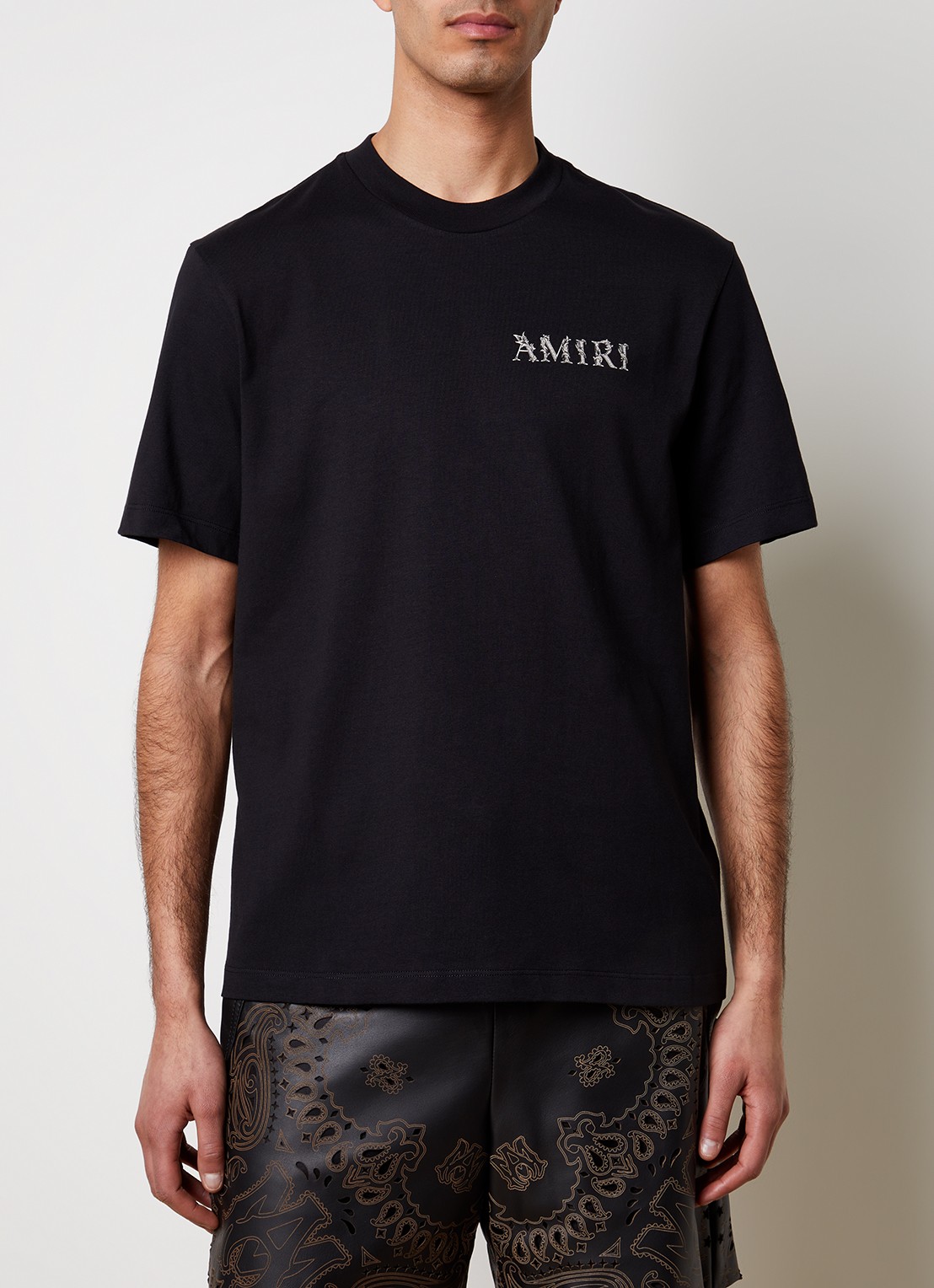 AMIRI T-shirt met logo- en backprint - achterkant 5 zwart