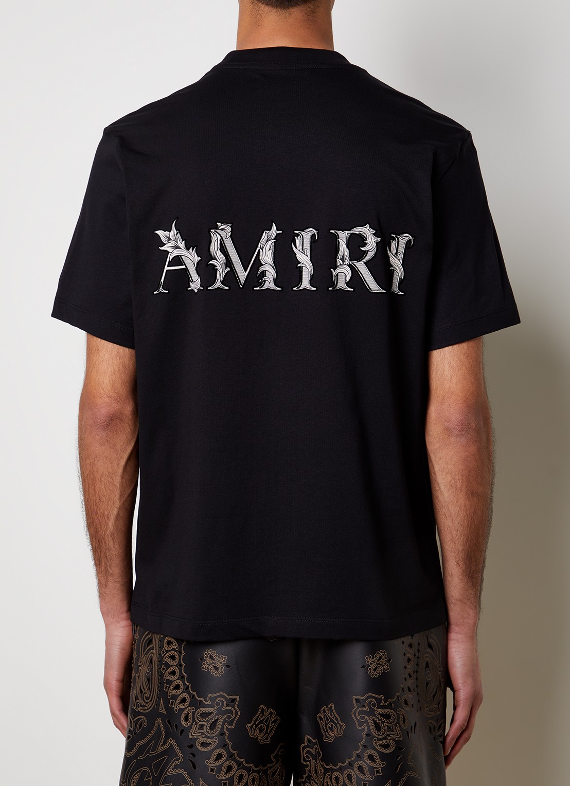 AMIRI T-shirt met logo- en backprint - detail 3 zwart