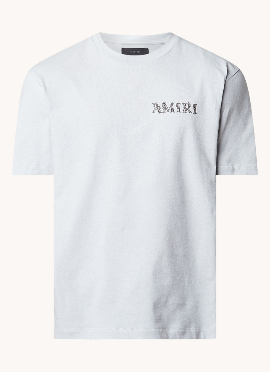 AMIRI T-shirt met logo- en backprint - voorkant 2 lichtgrijs