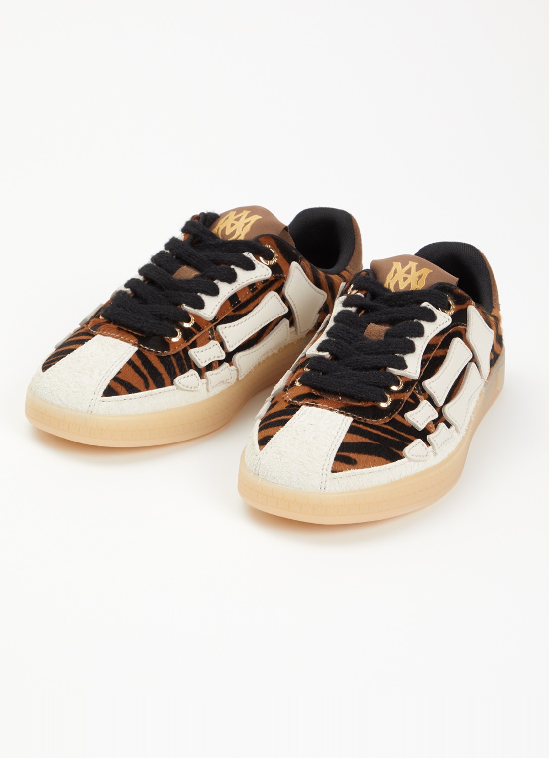 AMIRI Zebra Pacific Bones sneaker van leer met suède details - detail bruin