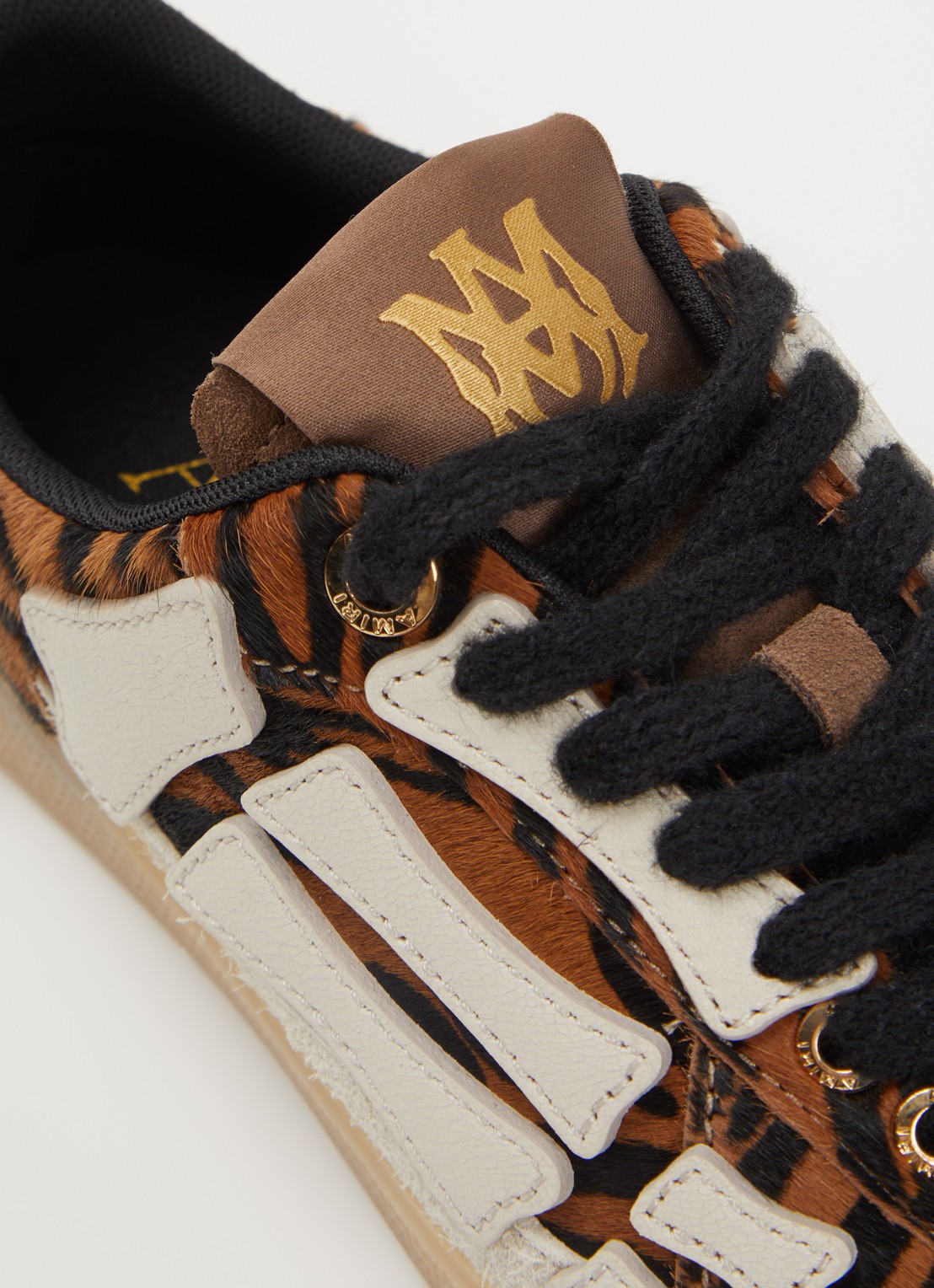 AMIRI Zebra Pacific Bones sneaker van leer met suède details - detail 4 bruin