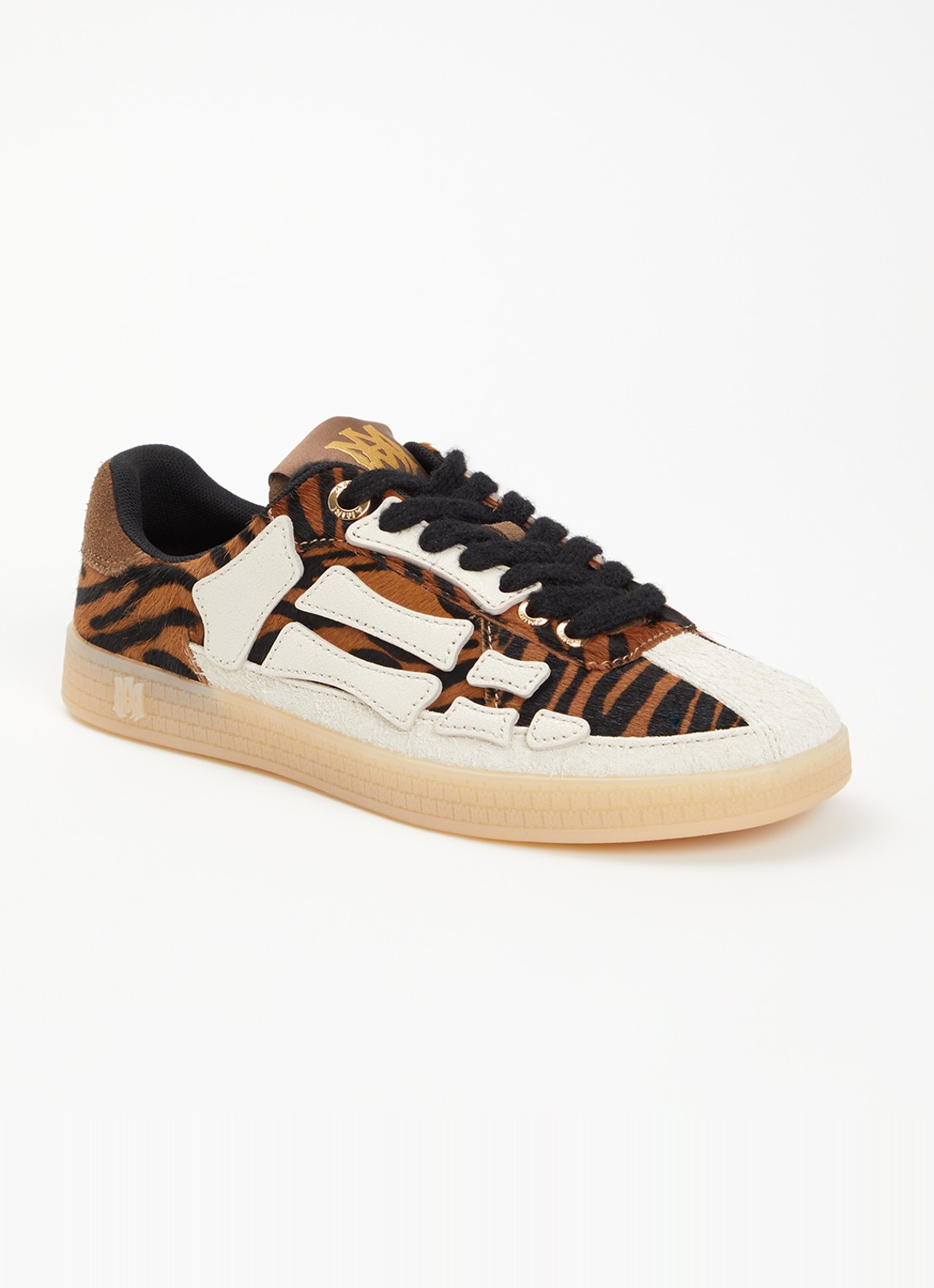 AMIRI Zebra Pacific Bones sneaker van leer met suède details - voorkant 6 bruin