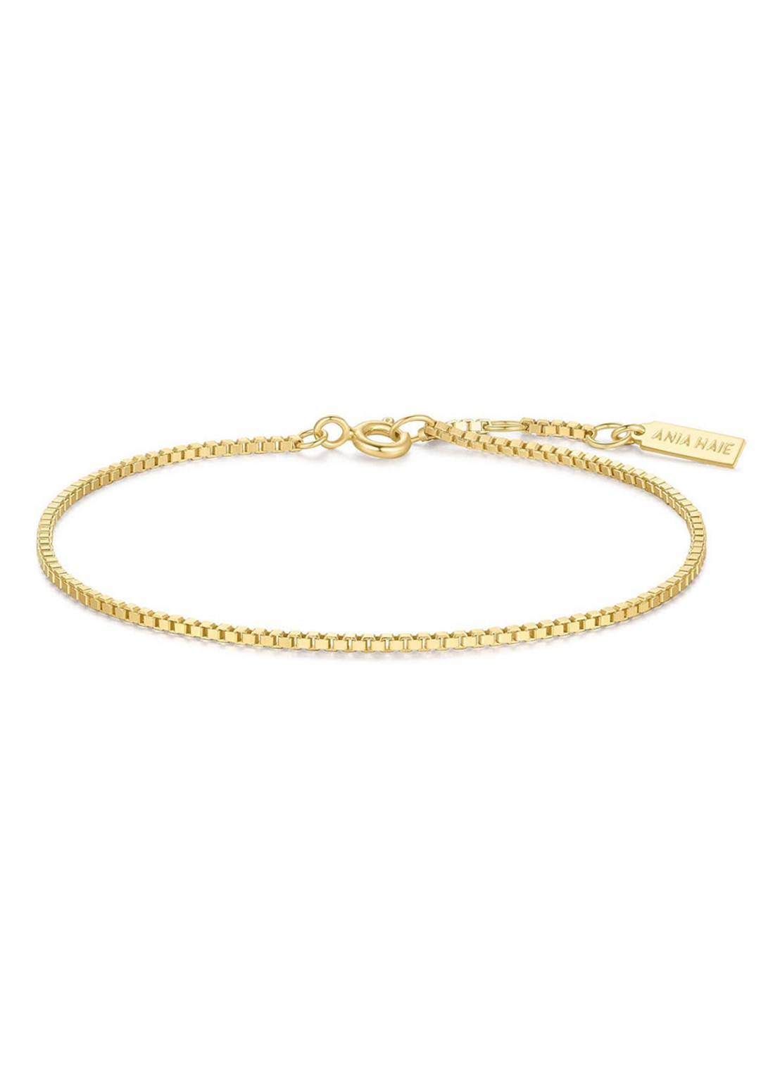 Ania Haie Box Chain armband S verguld - voorkant goud