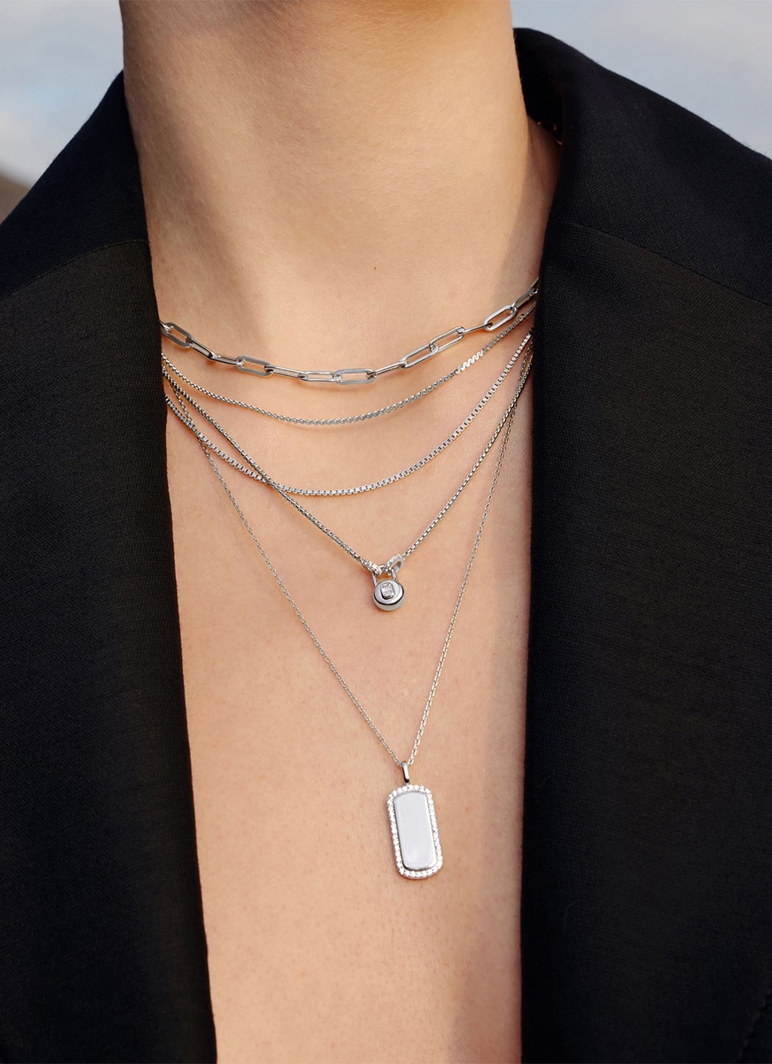 Ania Haie Box ketting S van zilver - voorkant 2 zilver