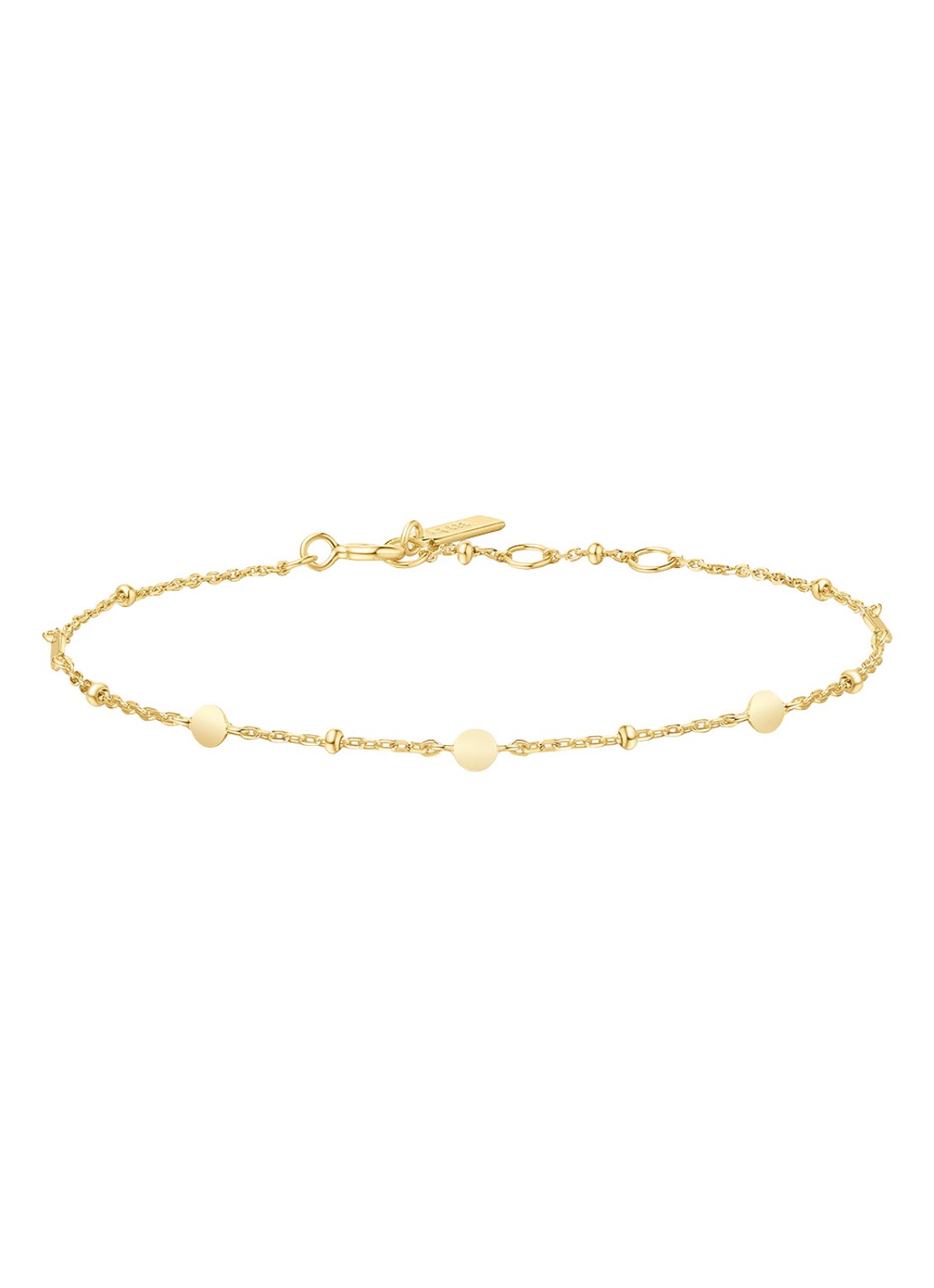 Ania Haie Disc Station armband S van zilver - voorkant goud