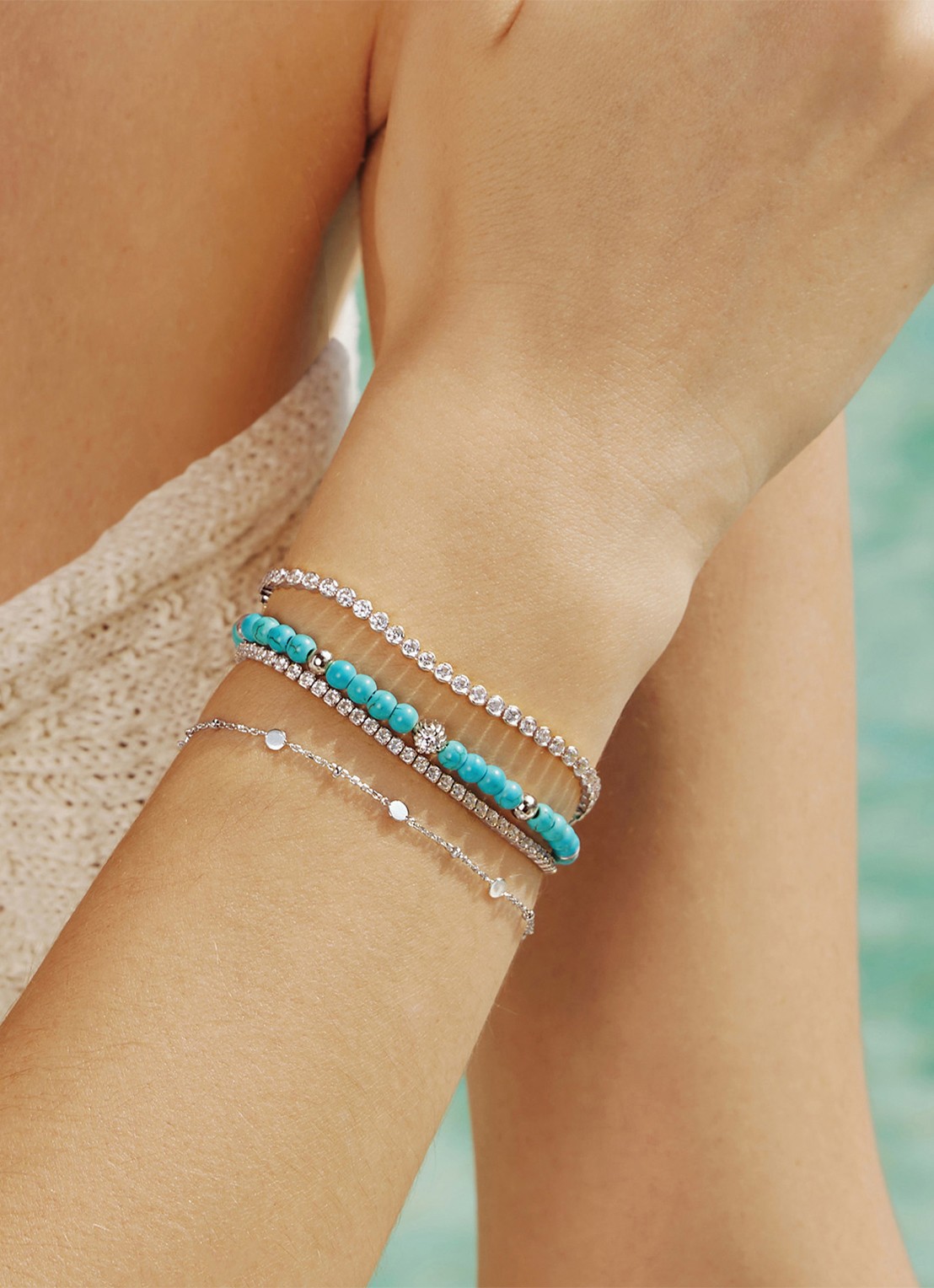 Ania Haie Disc Station armband S van zilver - voorkant 2 zilver