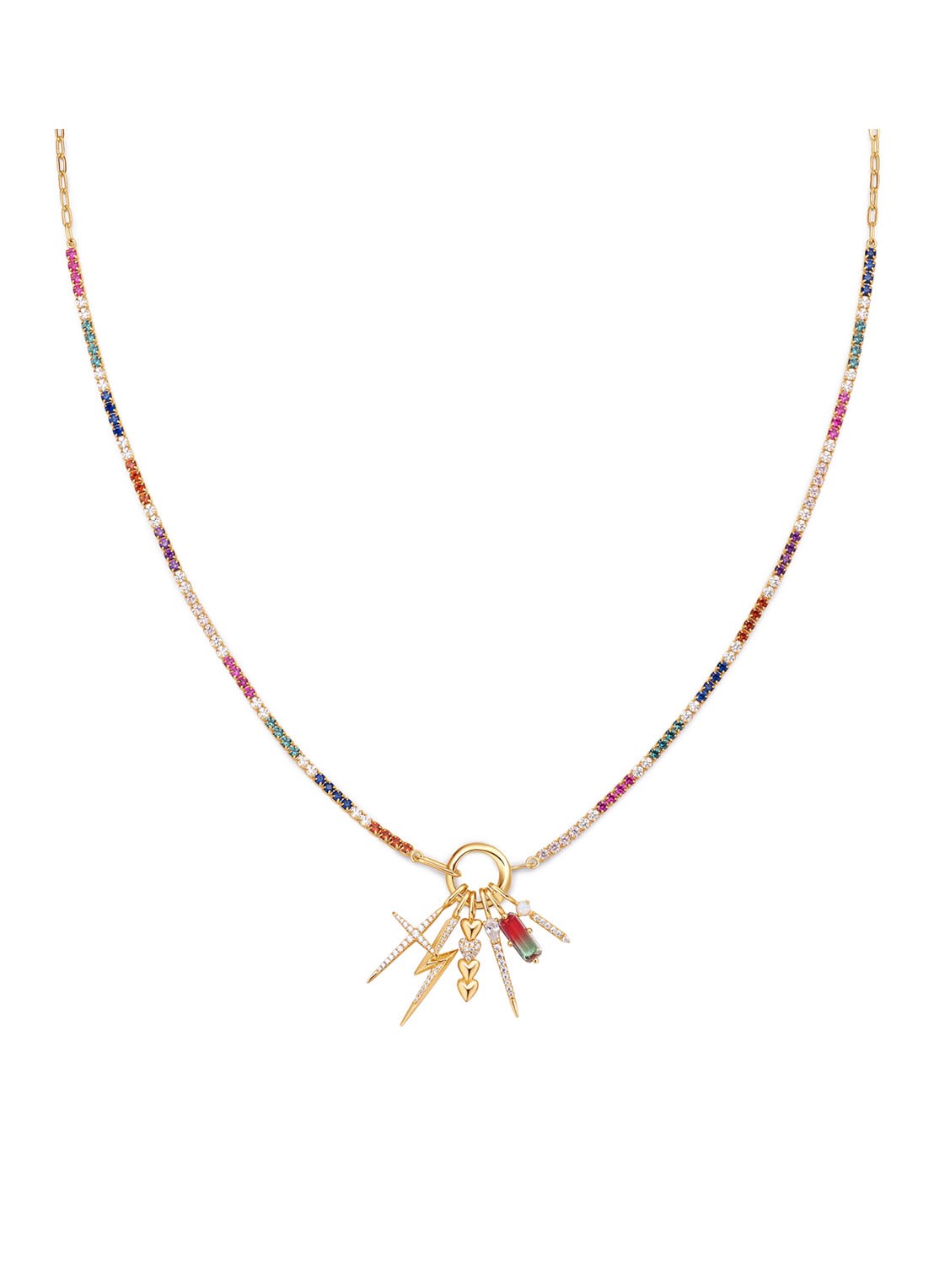 Ania Haie Faceted Red hanger S verguld - detail 3 goud