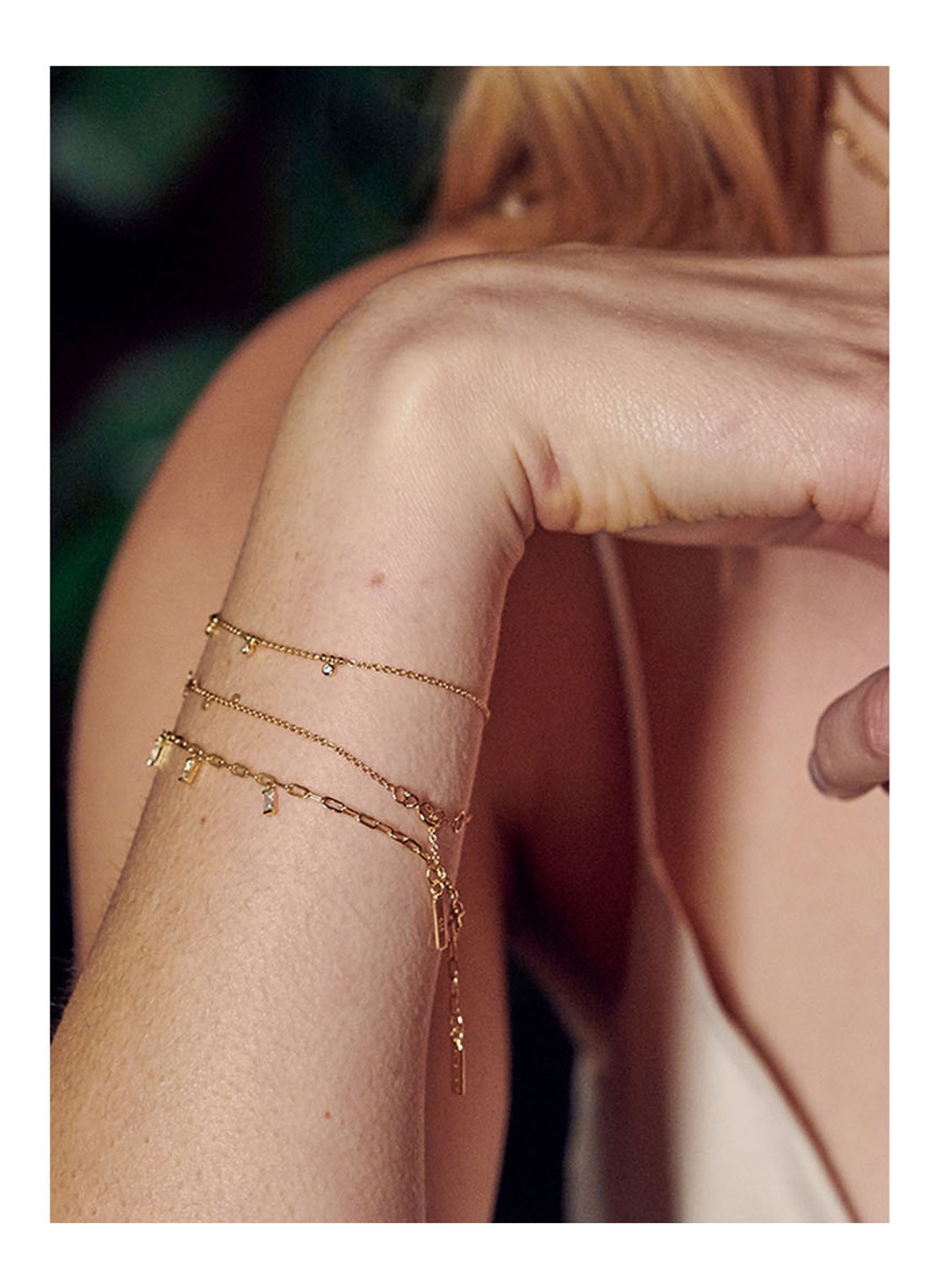 Ania Haie Geometry Mixed Discs armband verguld - voorkant 3 goud
