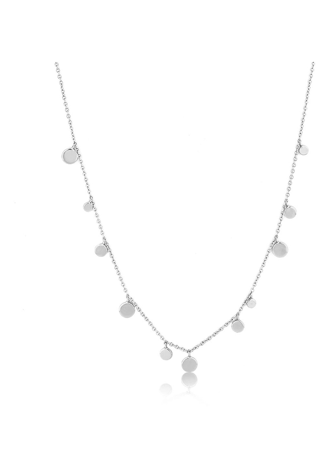 Ania Haie Geometry Mixed Discs ketting van zilver - voorkant zilver