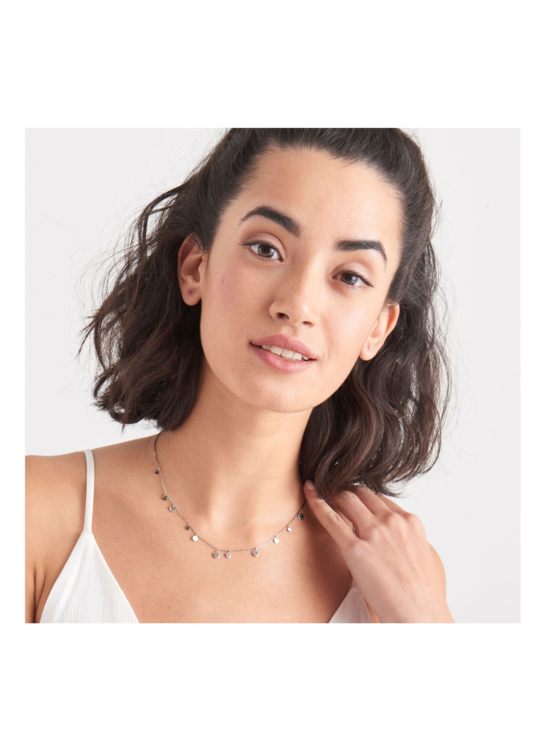 Ania Haie Geometry Mixed Discs ketting van zilver - detail 6 zilver