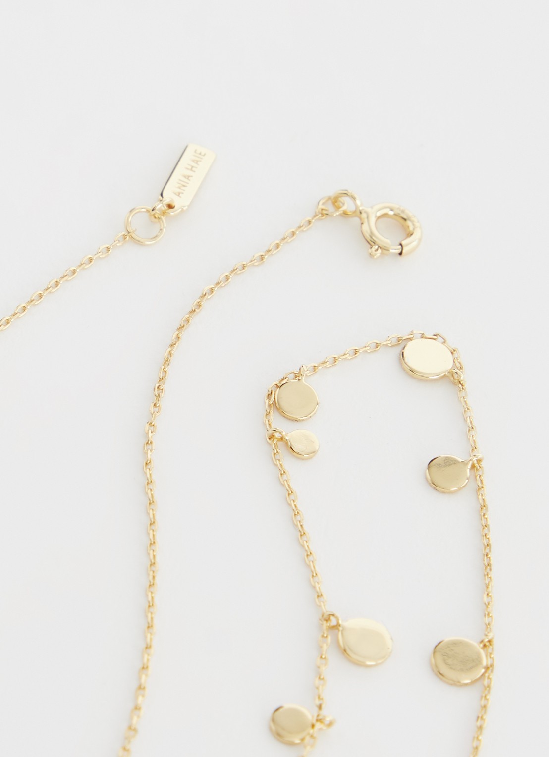 Ania Haie Geometry Mixed Discs ketting van zilver - detail 2 goud