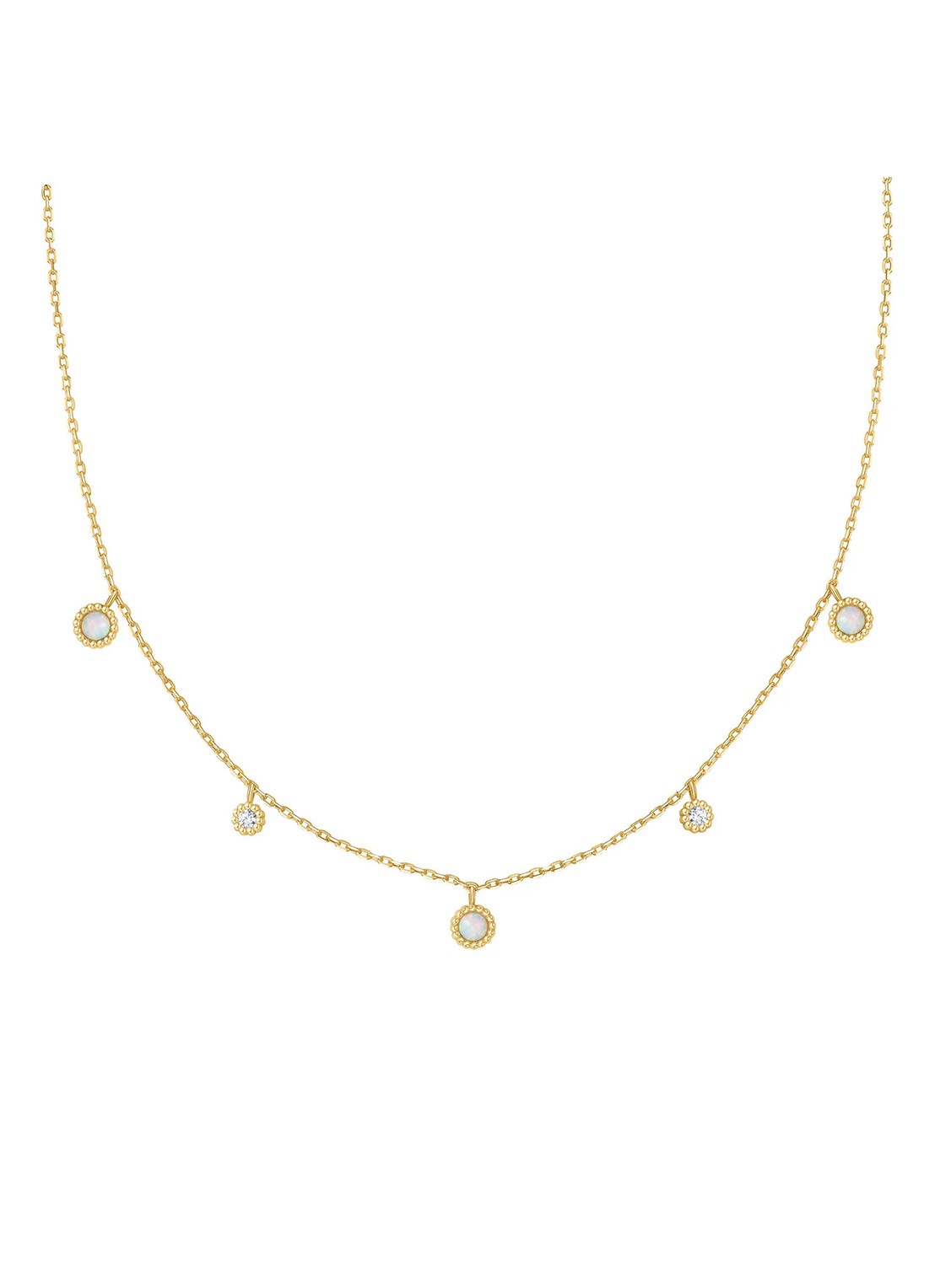 Ania Haie Kyoto Opal Station ketting verguld - voorkant goud