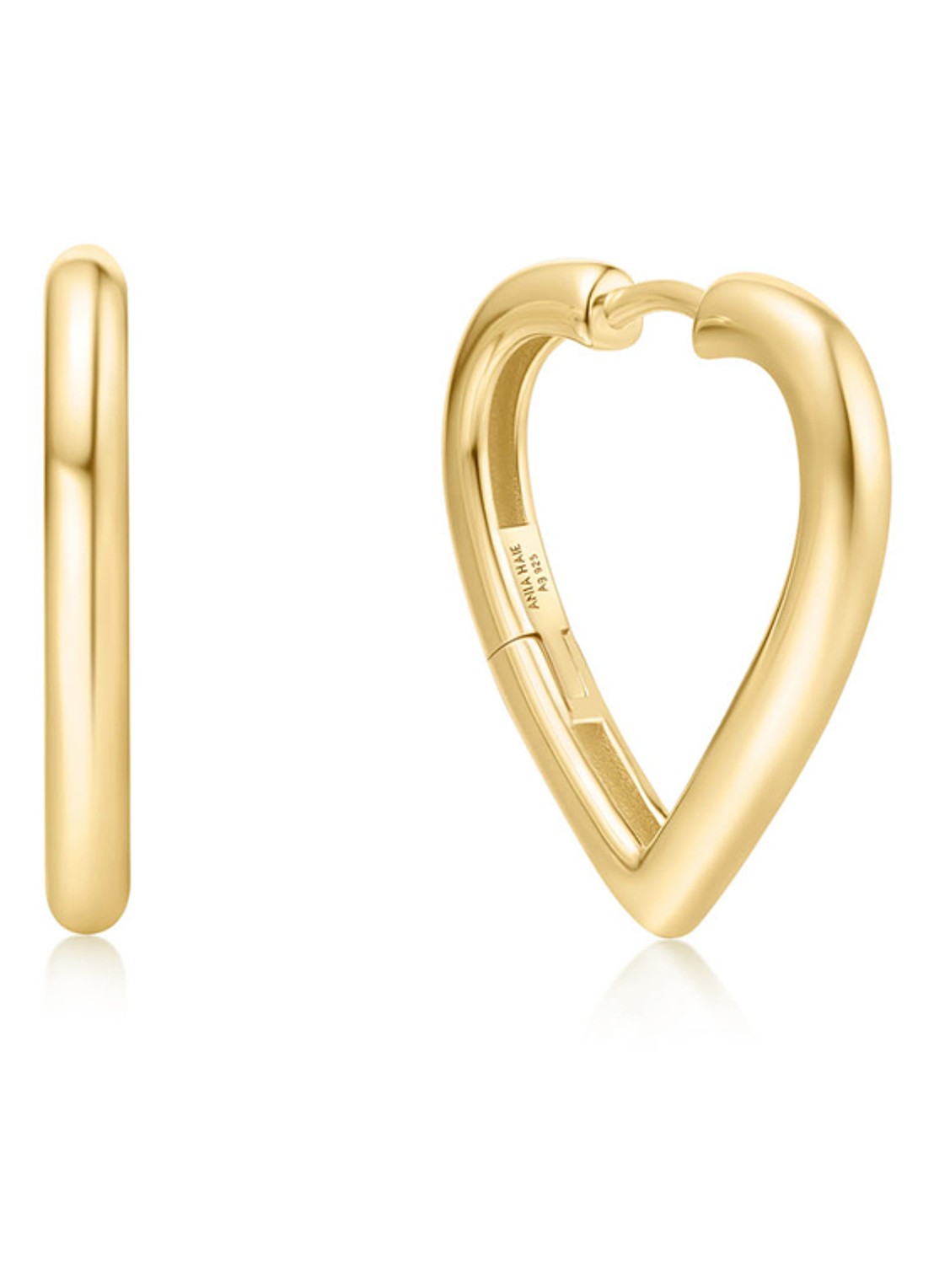 Ania Haie Medium Heart oorringen verguld - voorkant goud