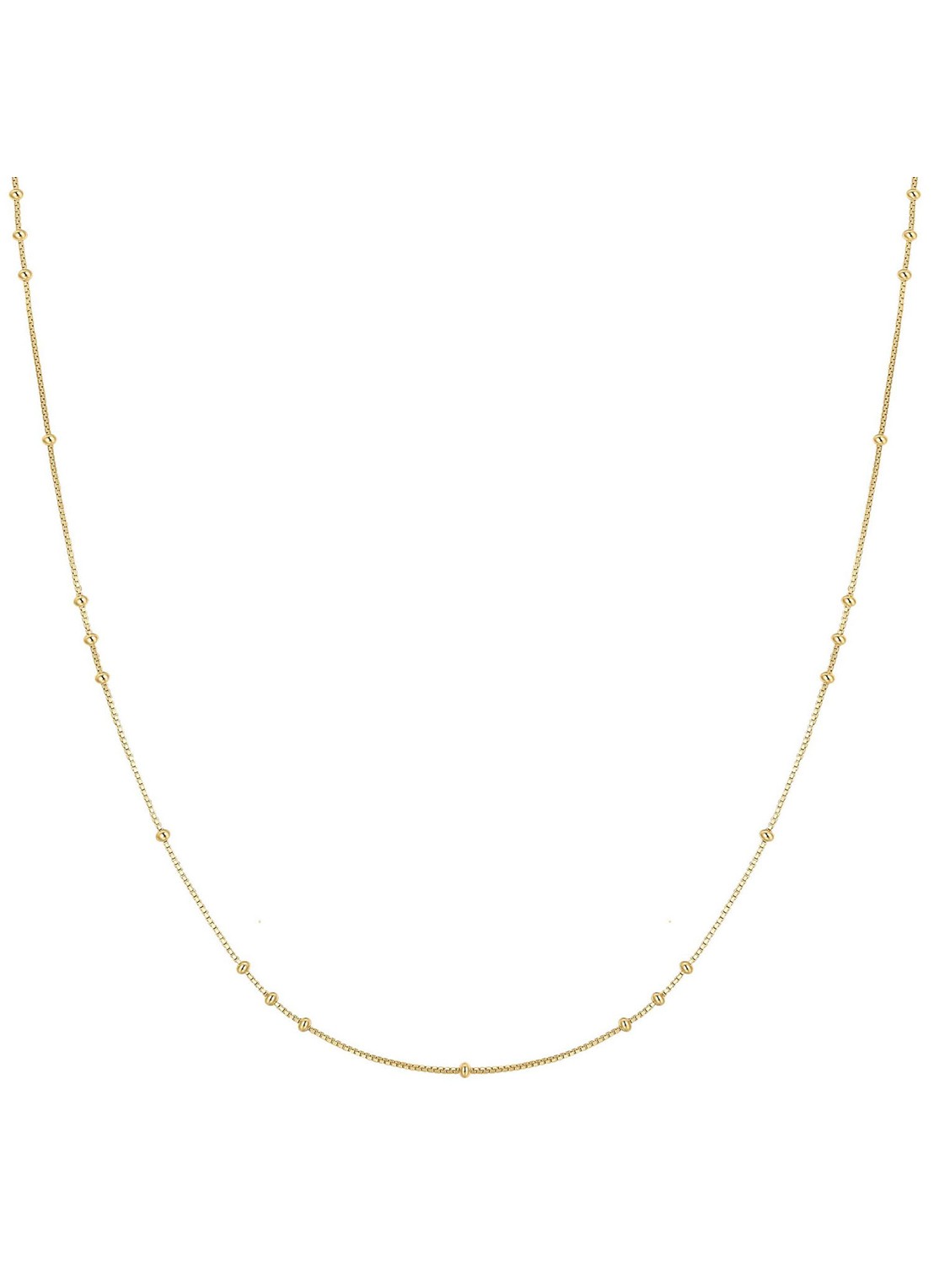 Ania Haie Mini Bead Station ketting S verguld - voorkant goud