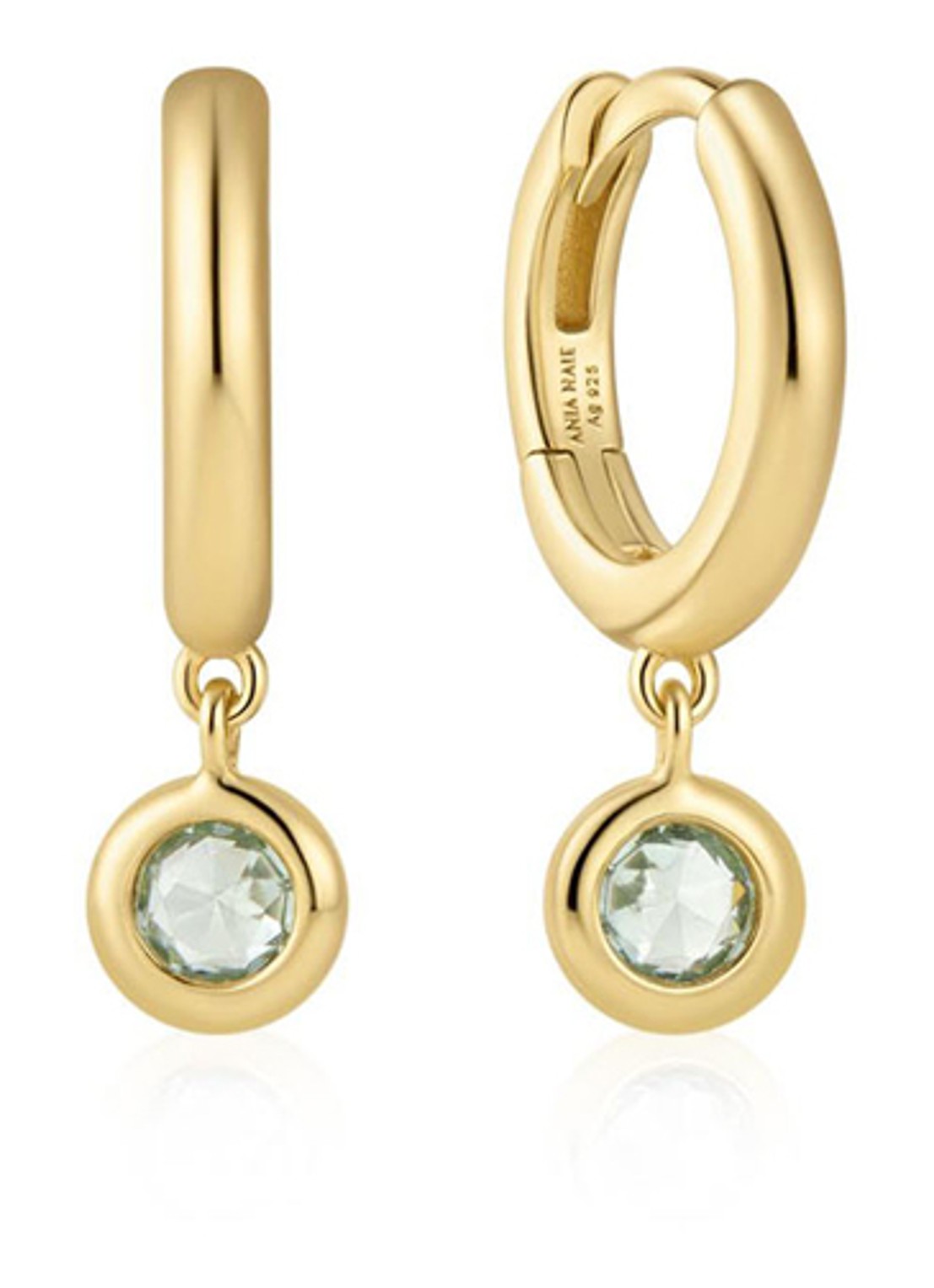 Ania Haie Mint Green oorringen verguld - voorkant goud
