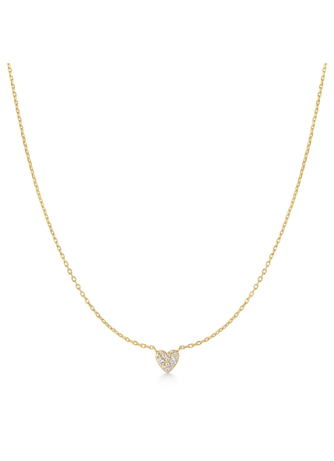 Ania Haie Pavé Heart ketting S verguld  - voorkant goud