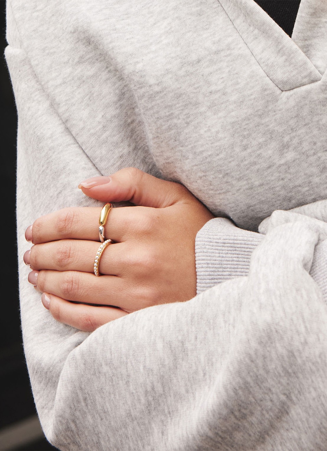 Ania Haie Segmented Puffy ring verguld - voorkant 2 undefined