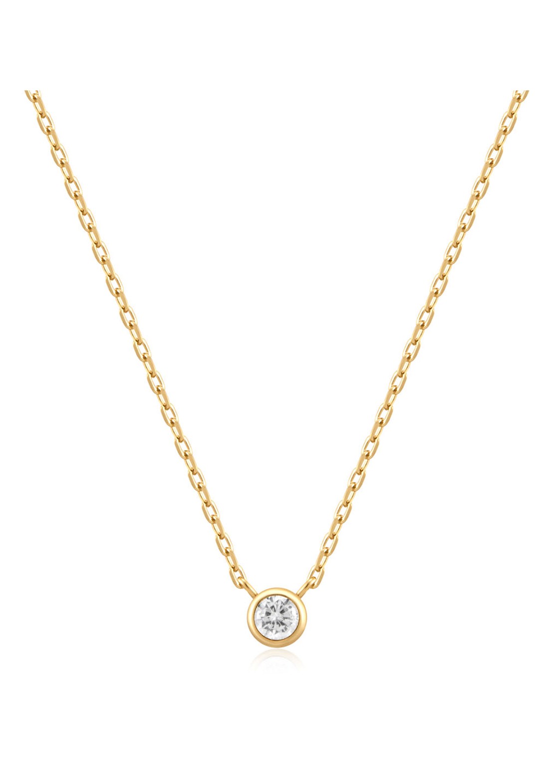 Ania Haie Solitaire ketting M verguld - voorkant goud