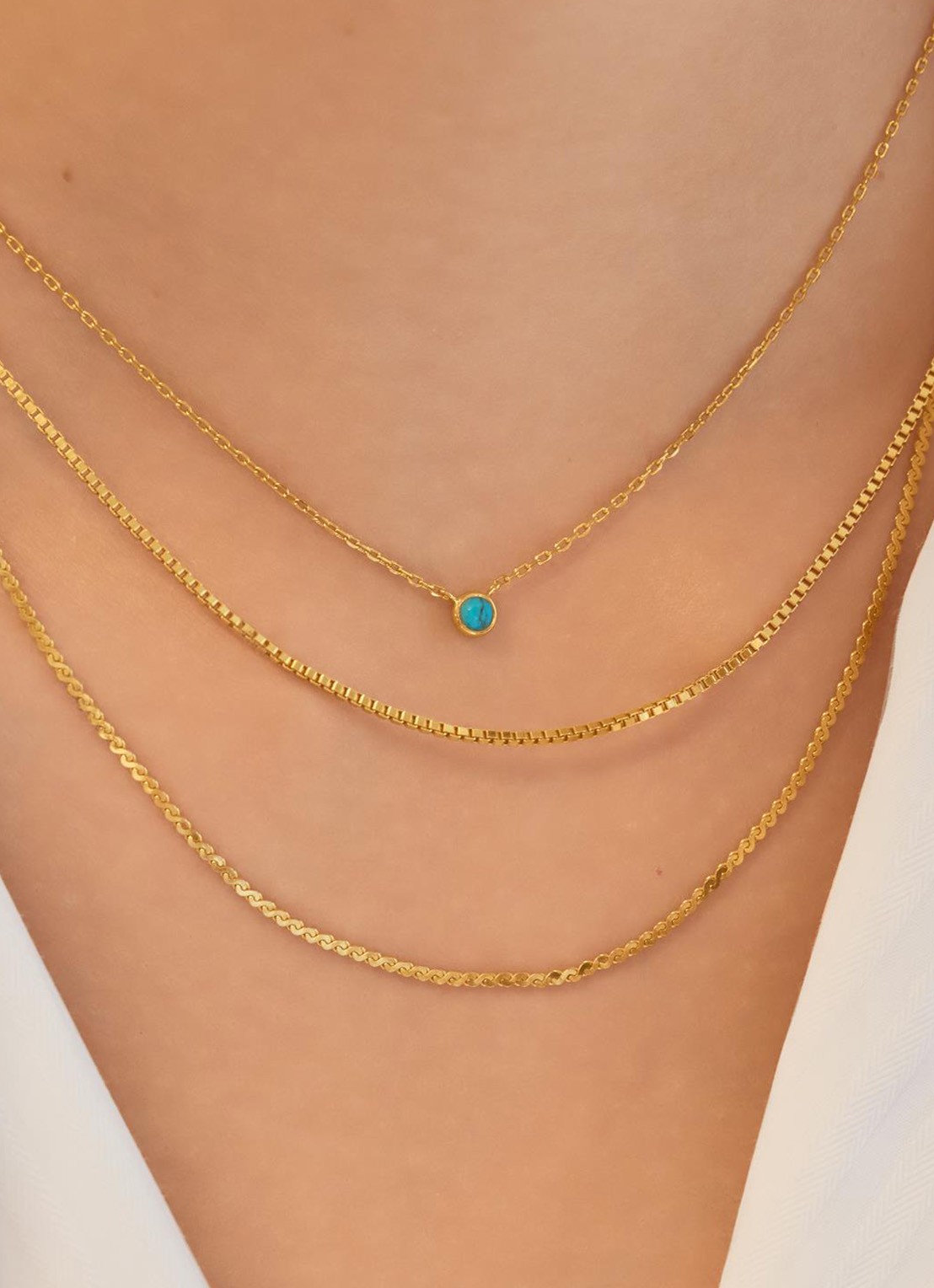 Ania Haie Solitaire ketting S verguld - voorkant 2 goud