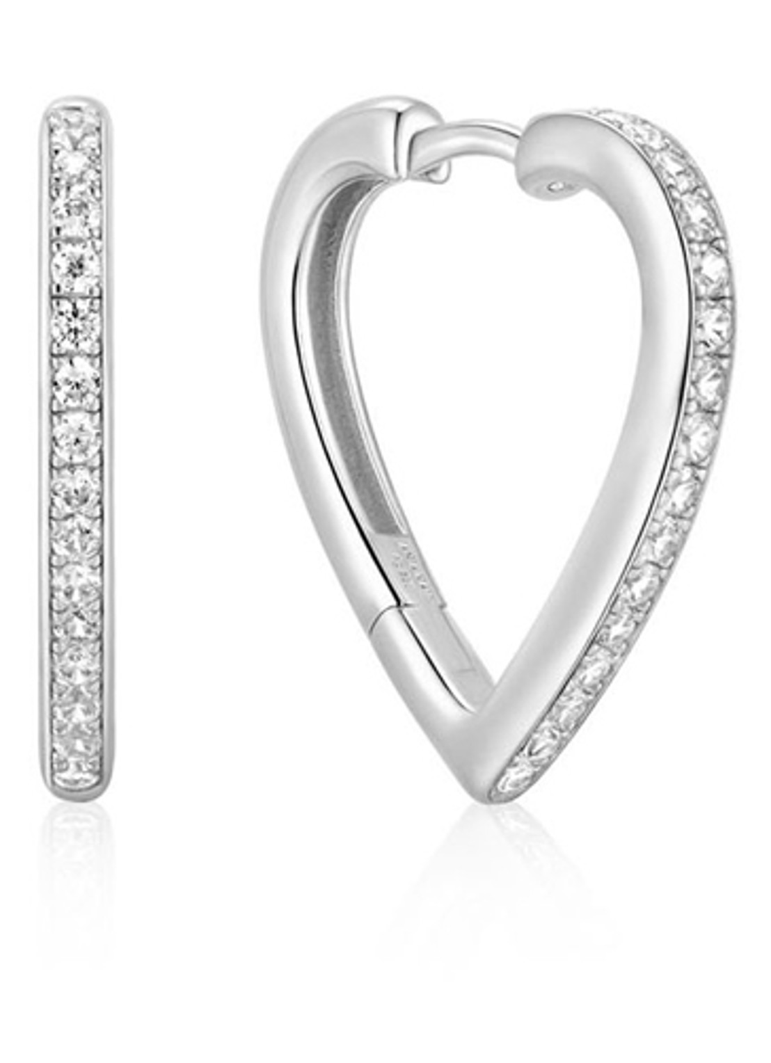 Ania Haie Sparkle Heart Hug oorringen - voorkant zilver