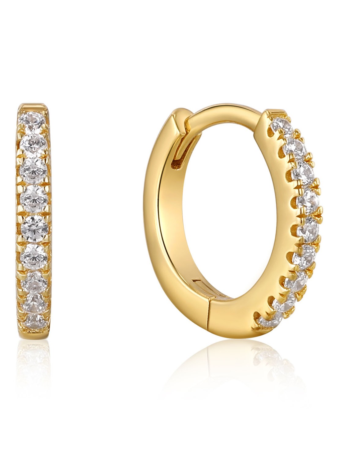 Ania Haie Sparkle Mini oorringen van zilver met zirkonia - voorkant 4 goud