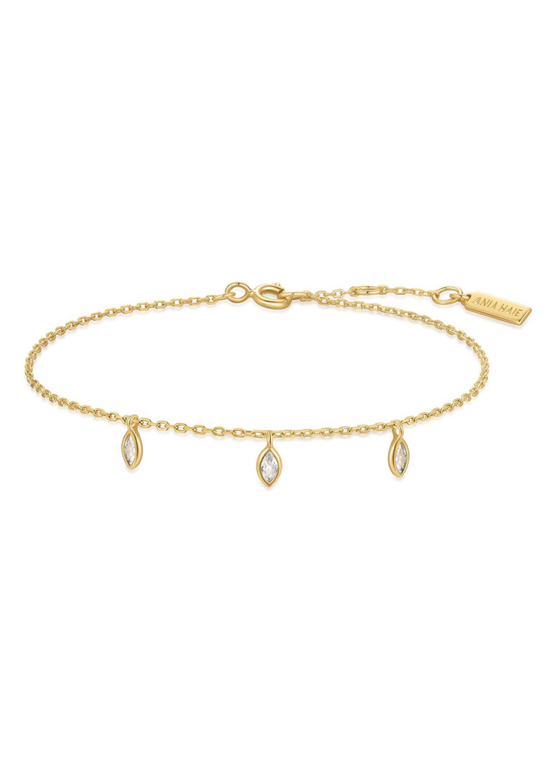 Ania Haie Sparkling Triple Stat. armband S verguld - voorkant goud