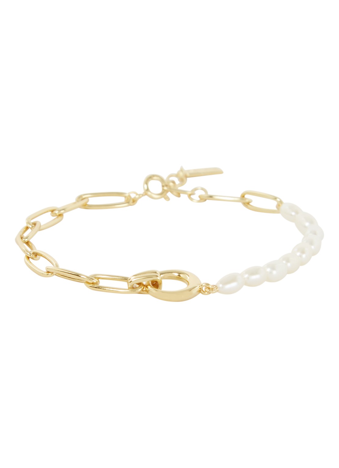 Ania Haie Spike schakelarmband met zirkonia  - voorkant goud