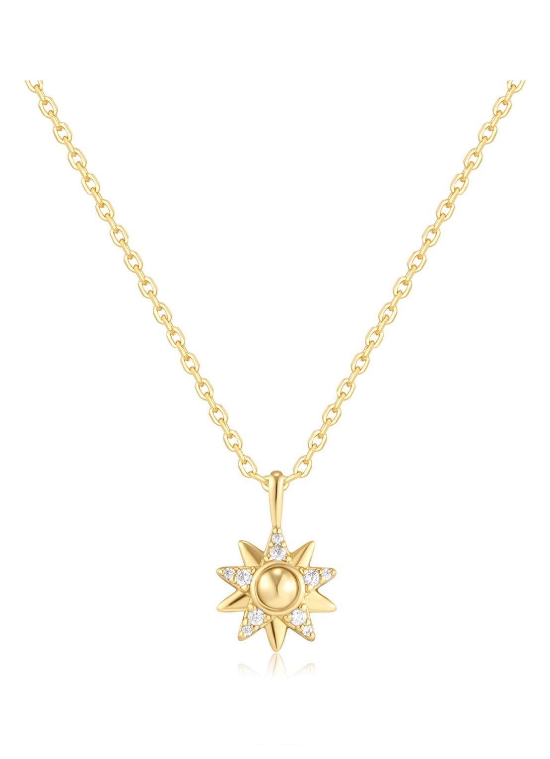 Ania Haie Sunburst ketting S verguld - voorkant goud