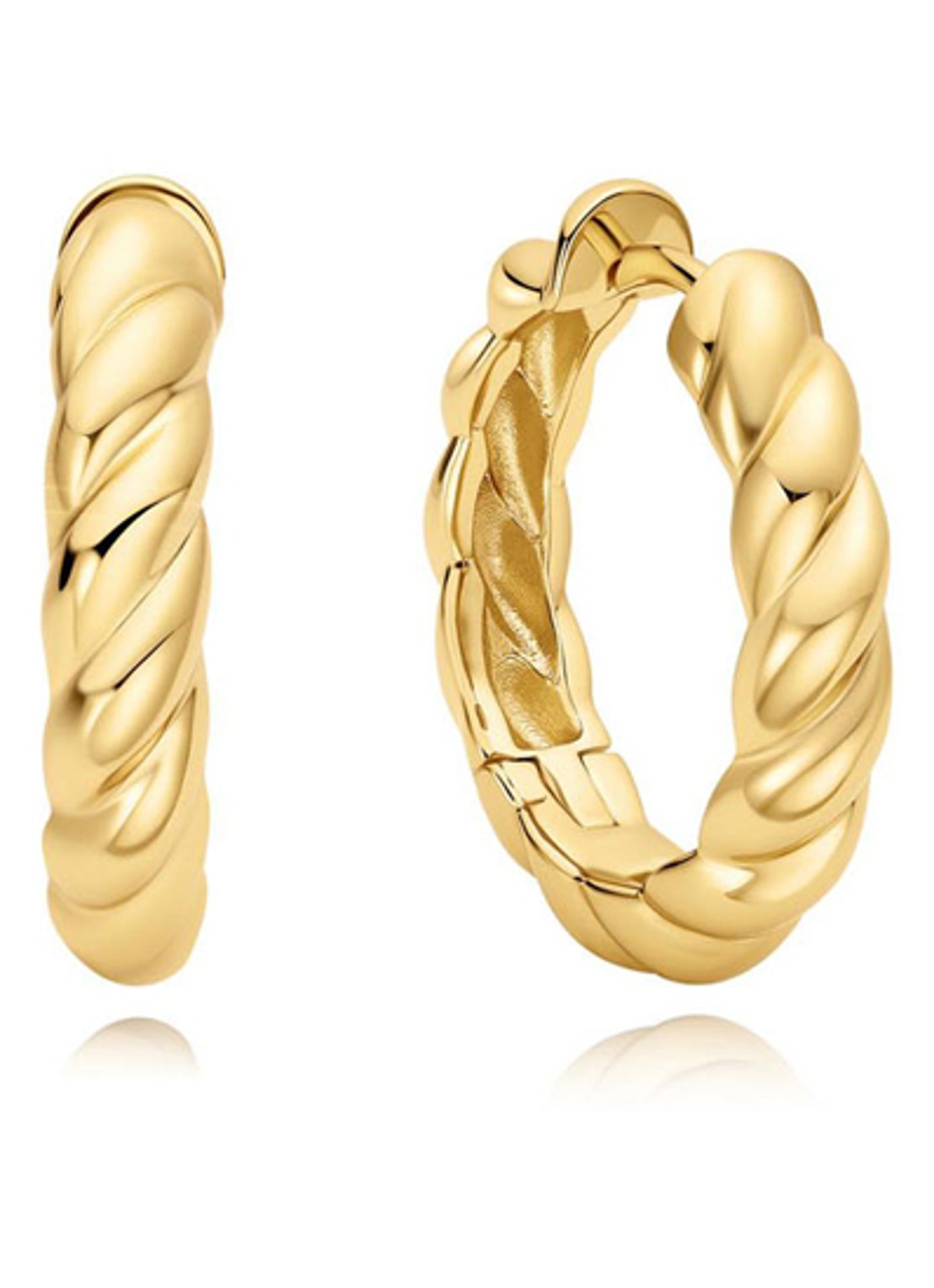 Ania Haie Twisted Hug oorringen verguld - voorkant goud