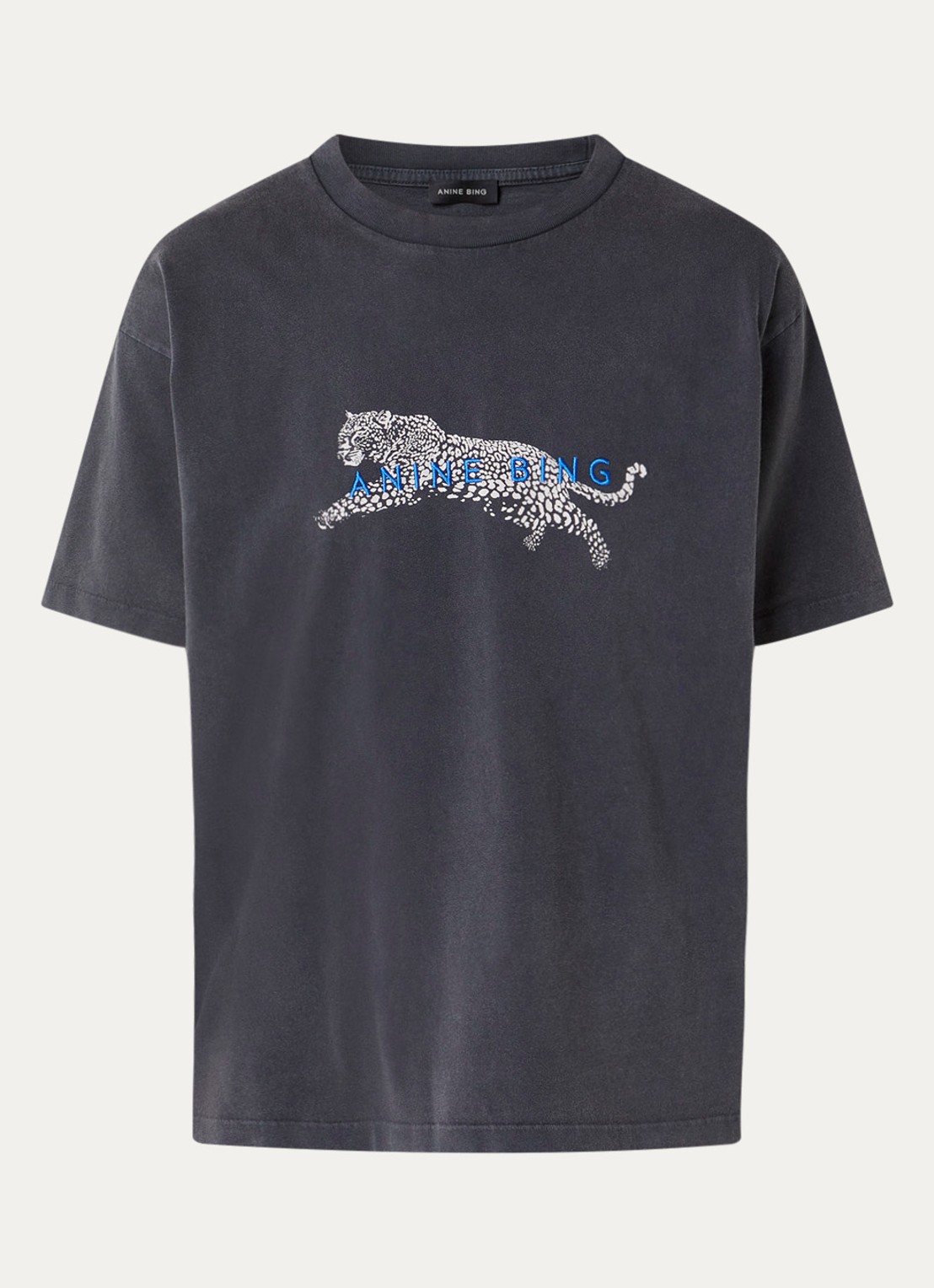 Anine Bing Cade T-shirt met logoborduring - voorkant donkergrijs
