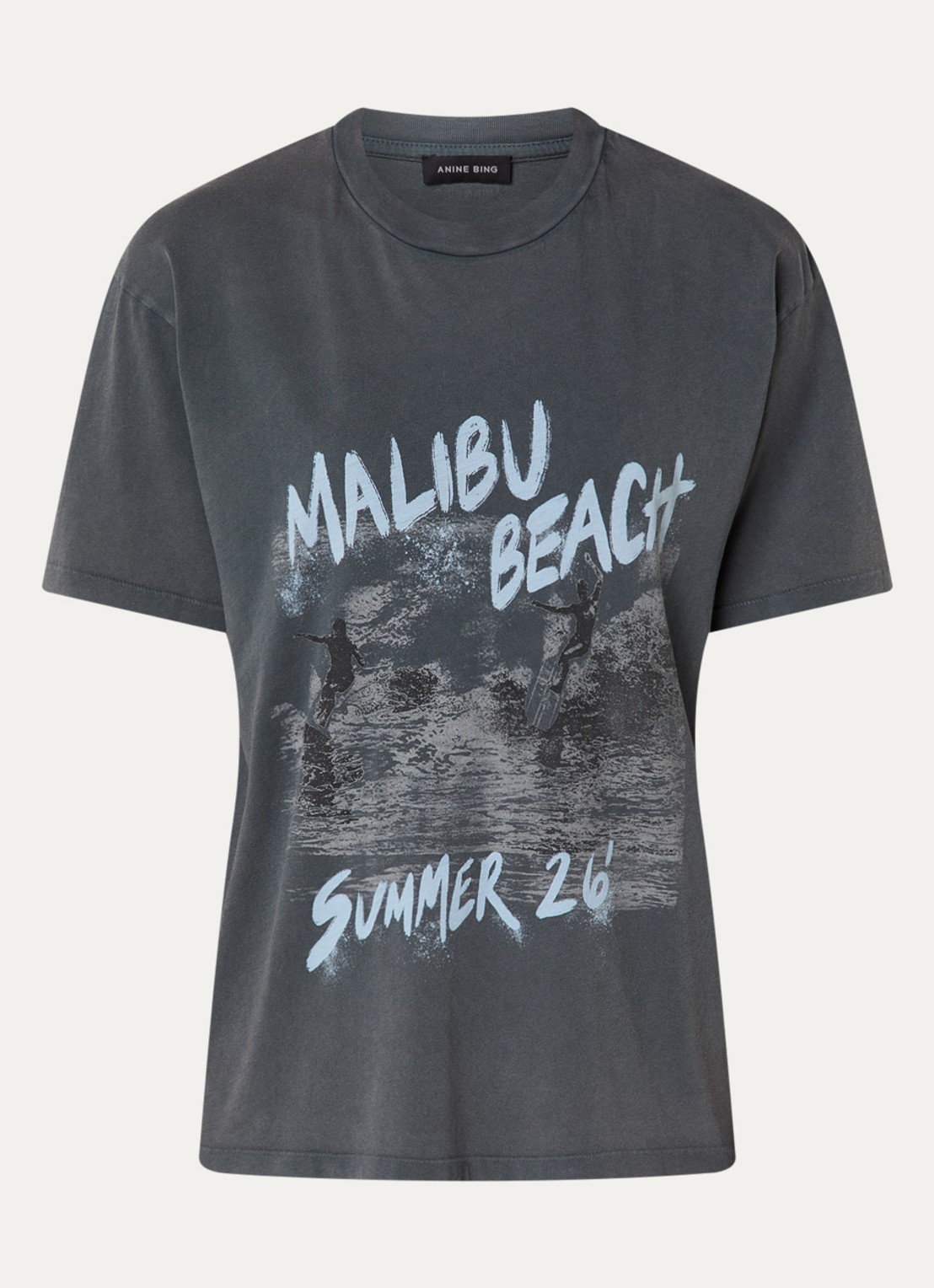 Anine Bing Cade T-shirt met print - voorkant 2 antraciet