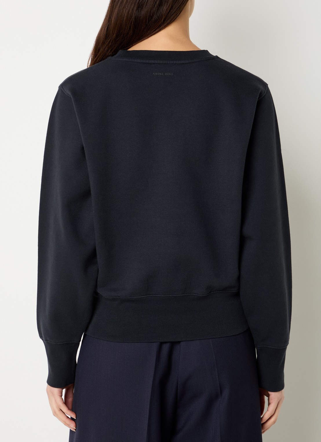 Anine Bing Harry sweater met logoborduring - achterkant 4 zwart