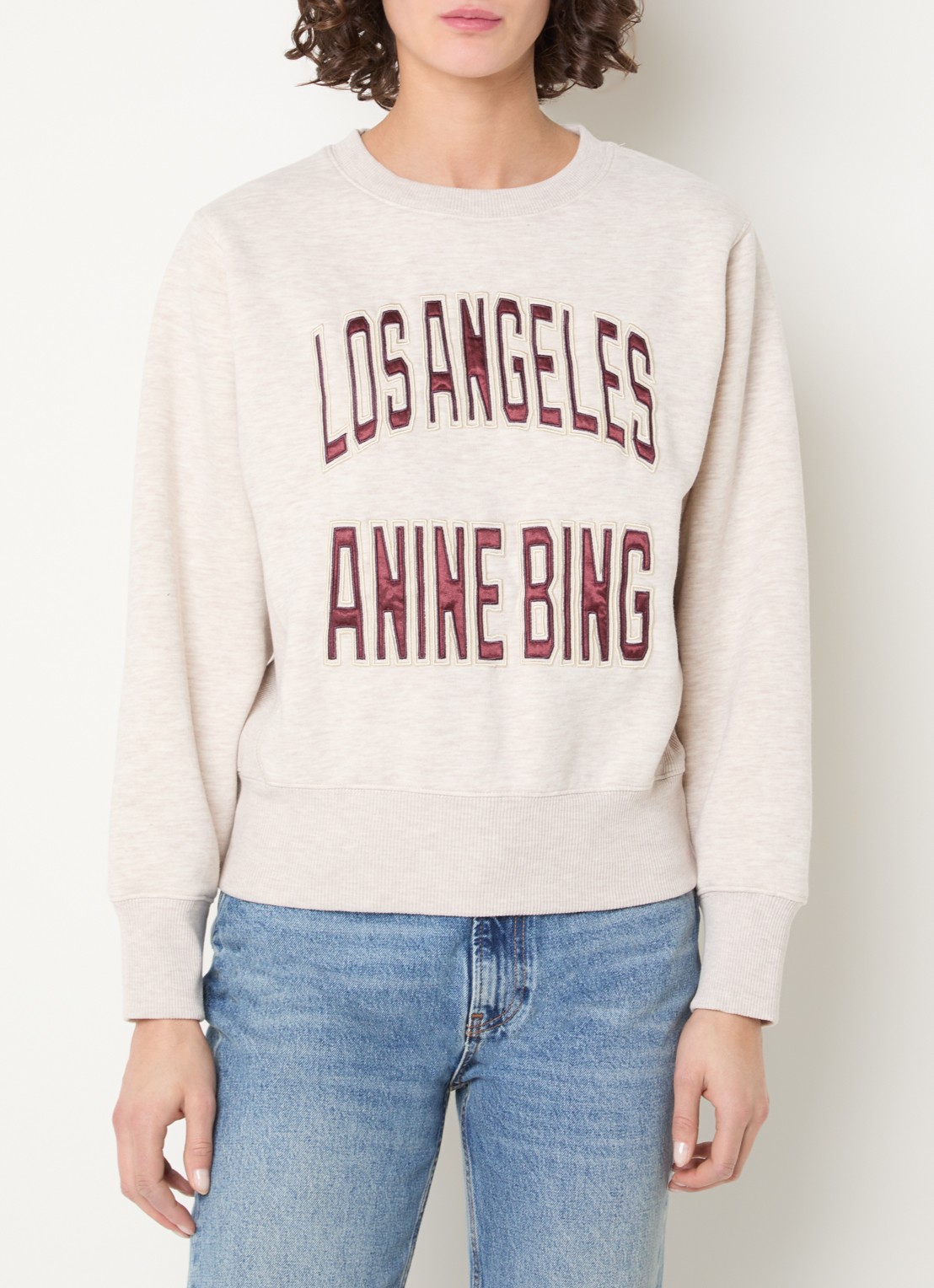 Anine Bing Harry sweater met logoborduring - detail 3 beige