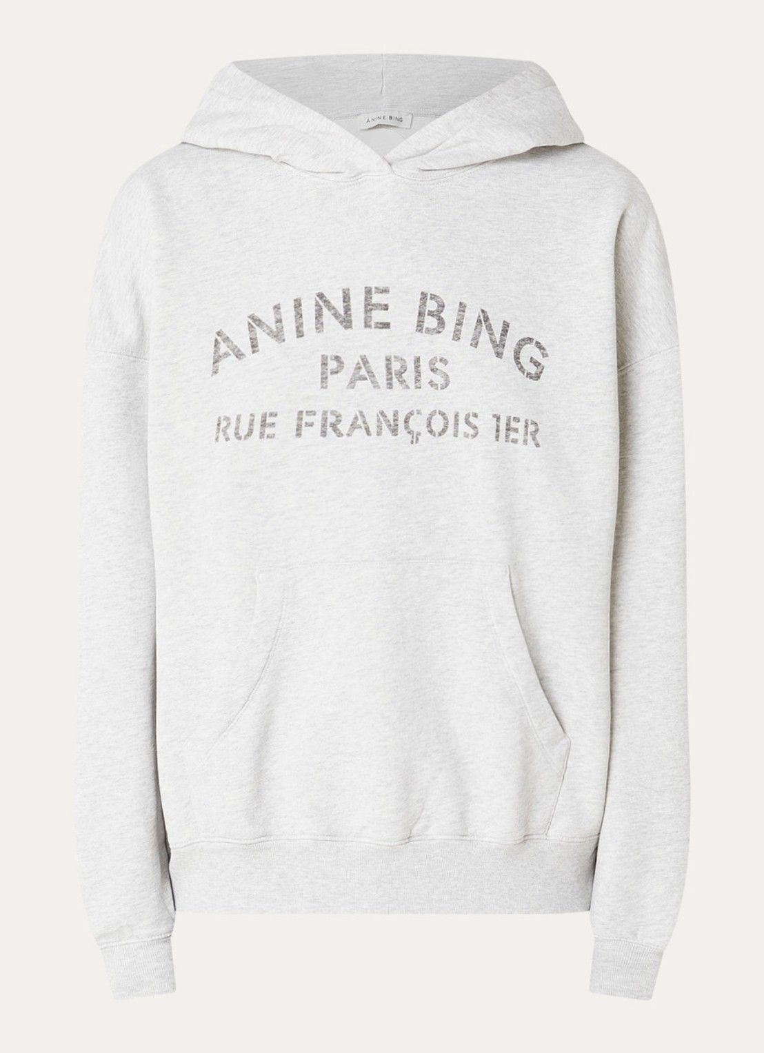 Anine Bing Harvey hoodie met logoprint - voorkant grijsmele